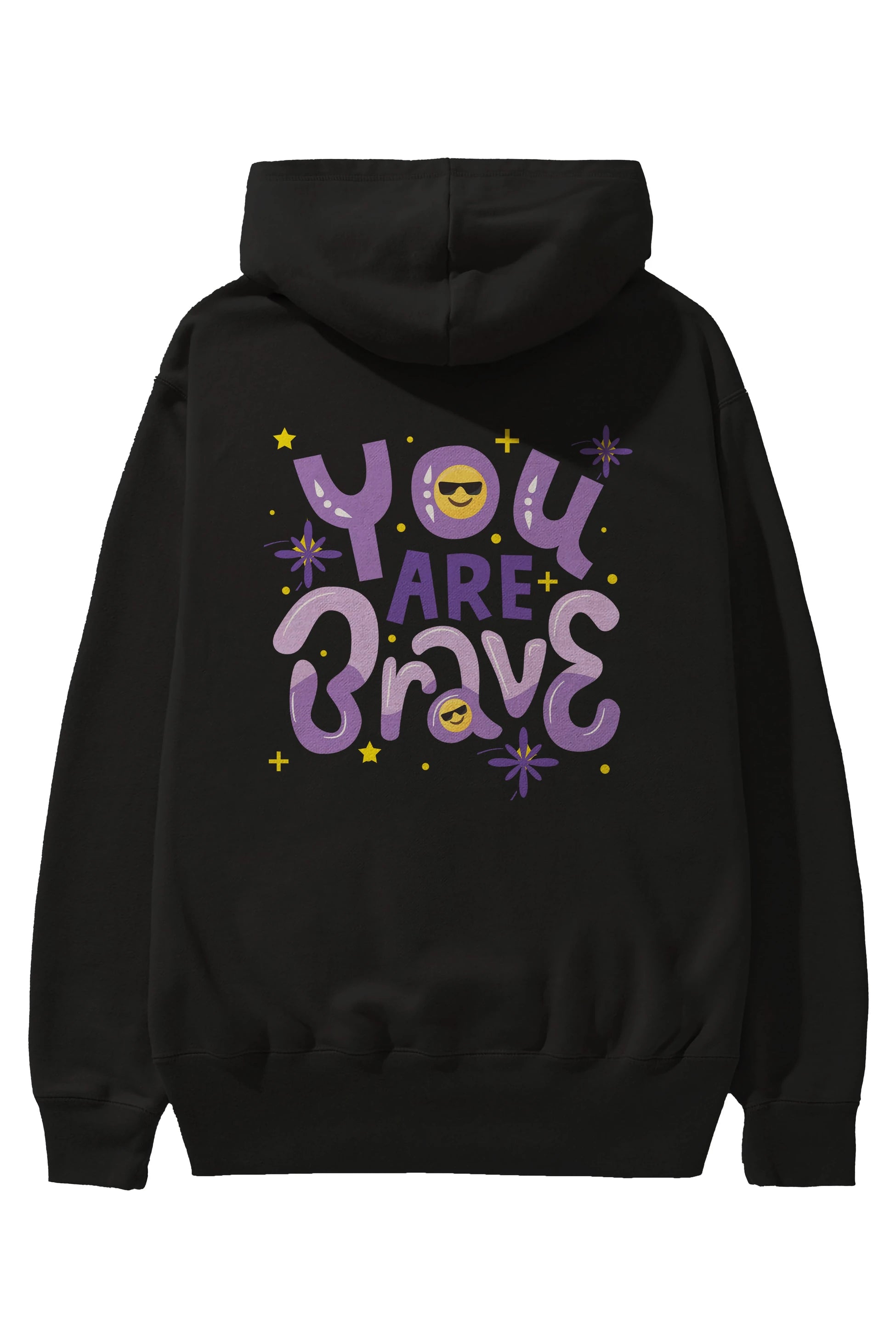 You Are Brave Yazılı Arka Baskılı Oversize Hoodie Kapüşonlu Sweatshirt Erkek Kadın Unisex