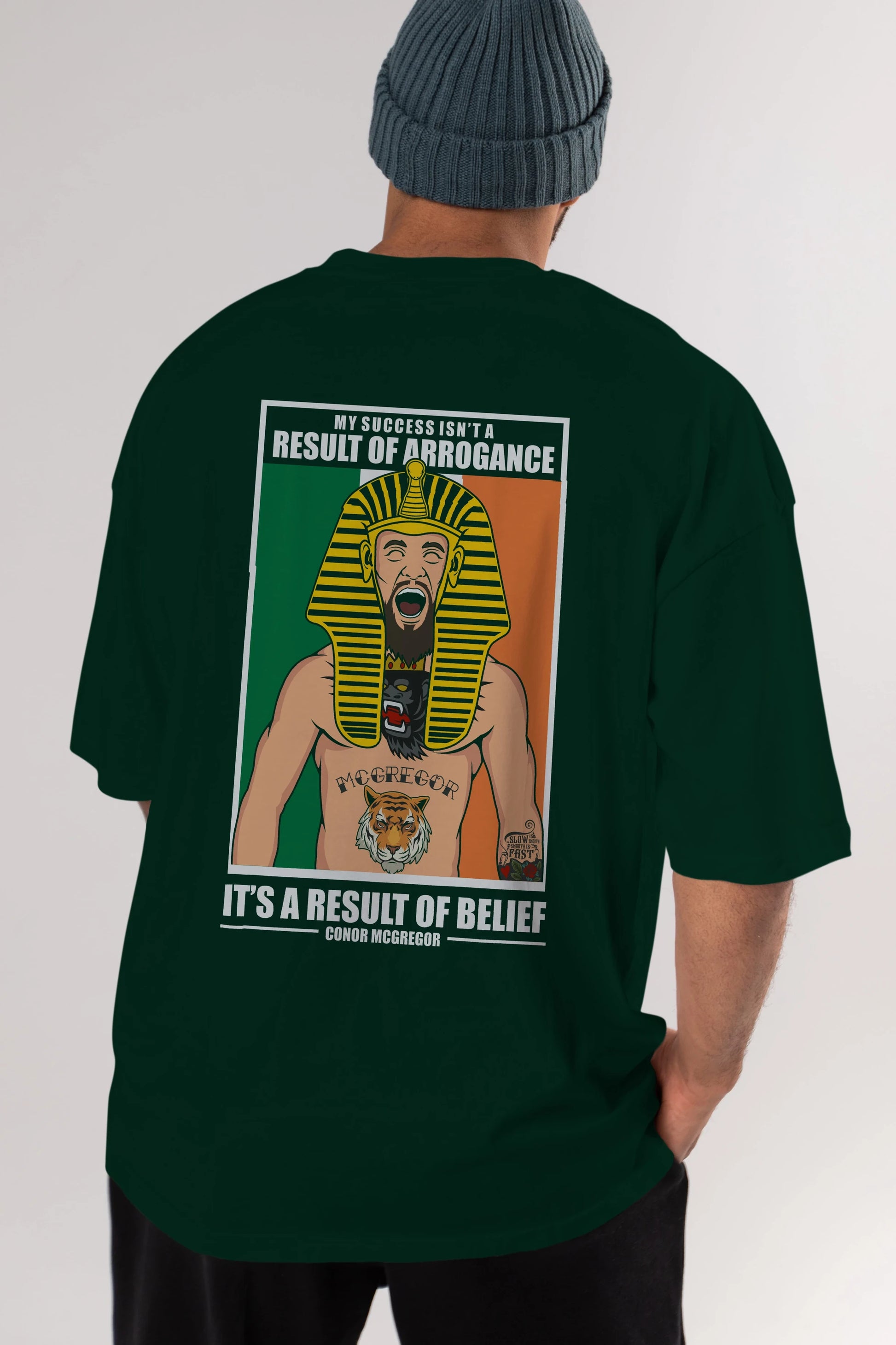 McGregor Pharaoh Arka Baskılı Oversize t-shirt Erkek Kadın Unisex %100 Pamuk tişort