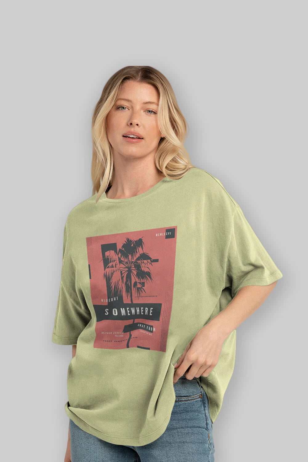 Hideout Somewhere Ön Baskılı Oversize t-shirt Erkek Kadın Unisex