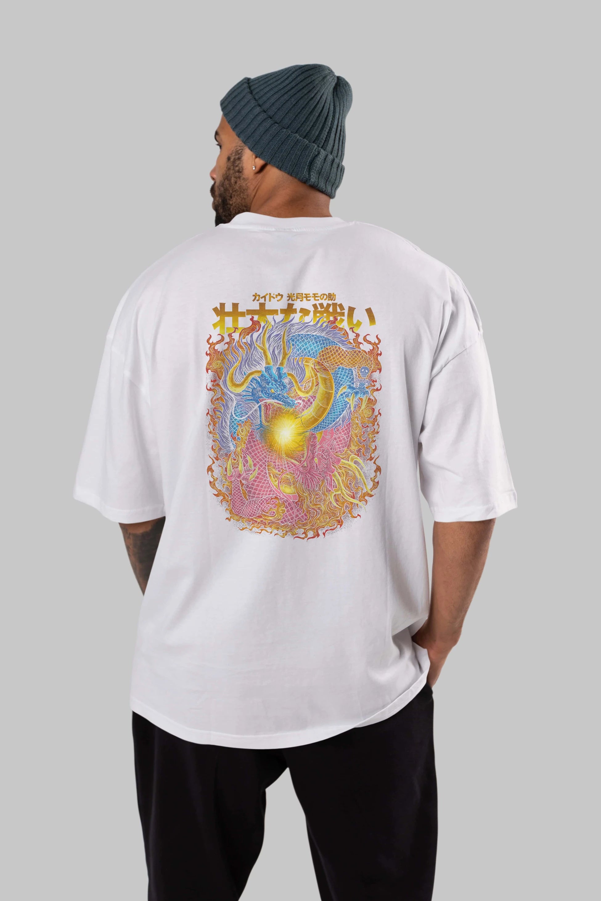ONE PIECE (4) Anime Arka Baskılı Oversize t-shirt Erkek Kadın Unisex