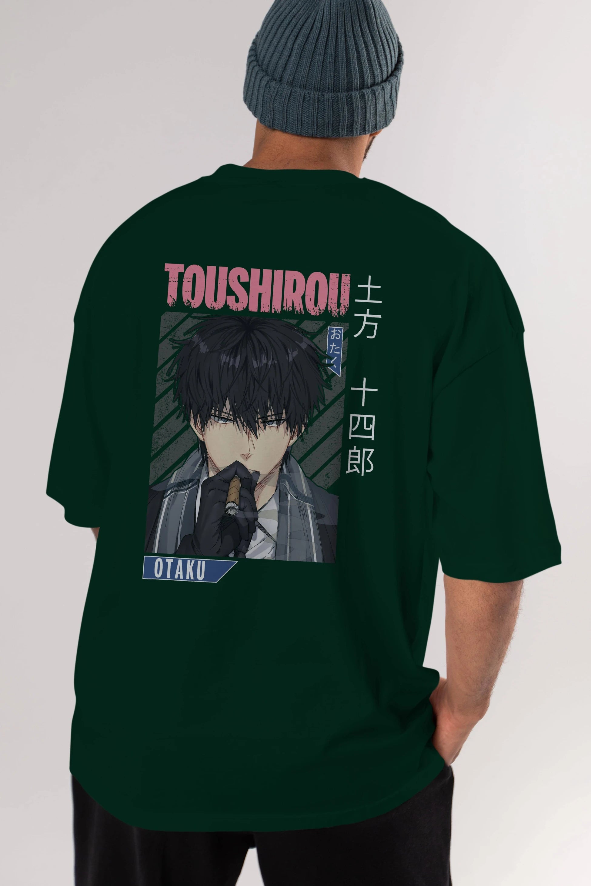 Toushirou Hijikata 2 Anime Arka Baskılı Oversize t-shirt Erkek Kadın Unisex