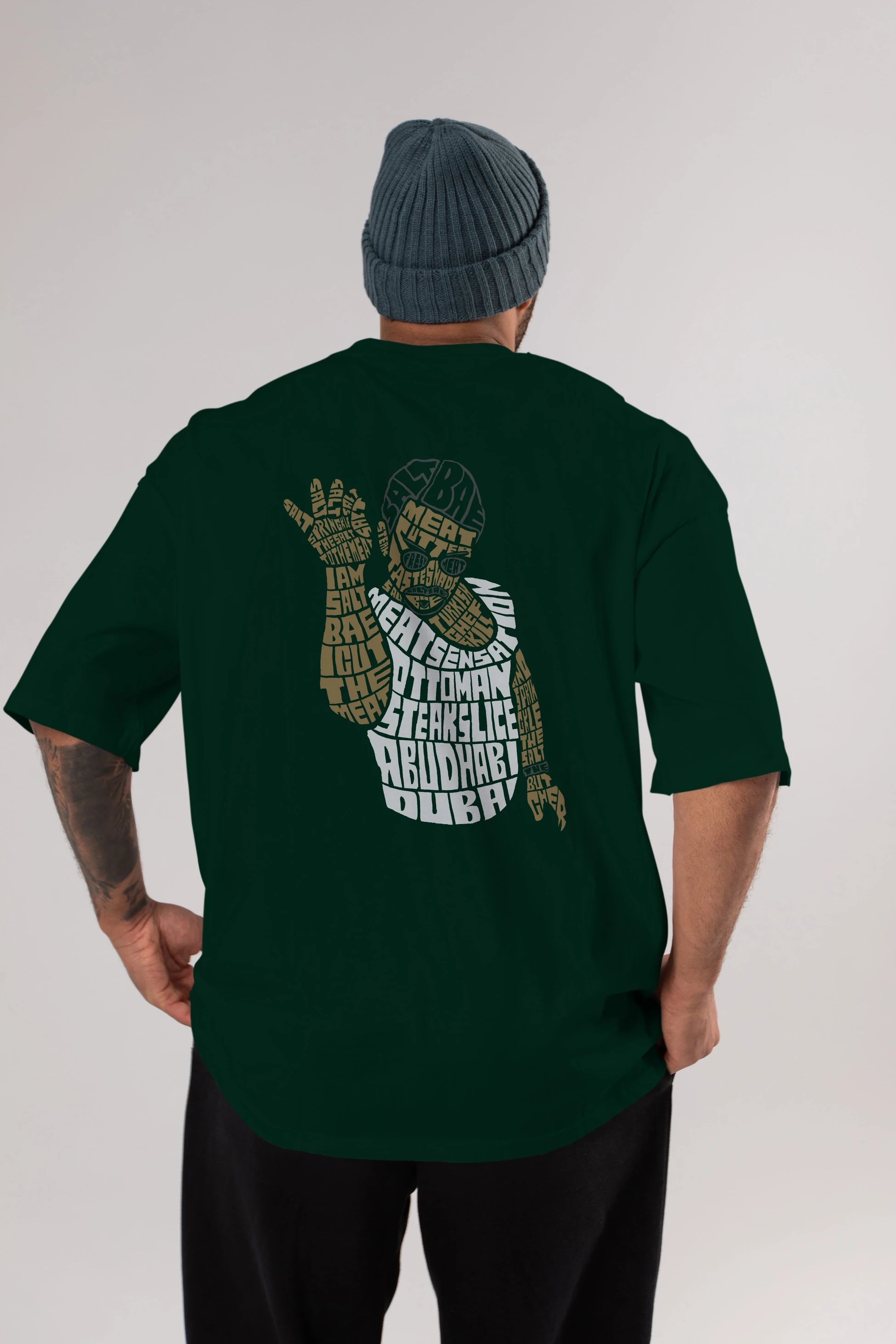 Salt Bae Arka Baskılı Oversize t-shirt %100 pamuk Erkek Kadın Unisex