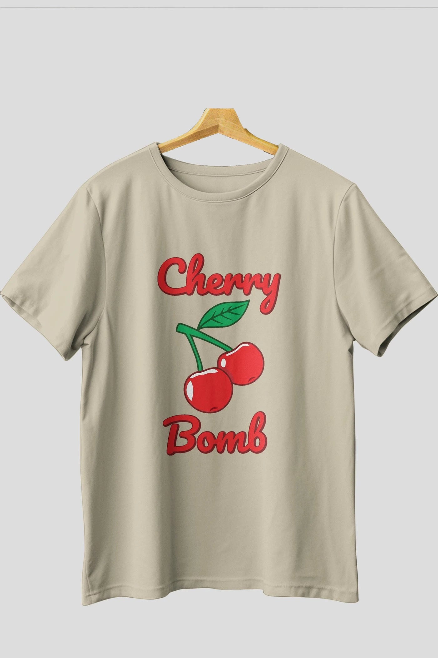 Cherry Bomb Cherries 1 Ön Baskılı Oversize t-shirt Erkek Kadın Pamuk Bisiklet Yaka tişort