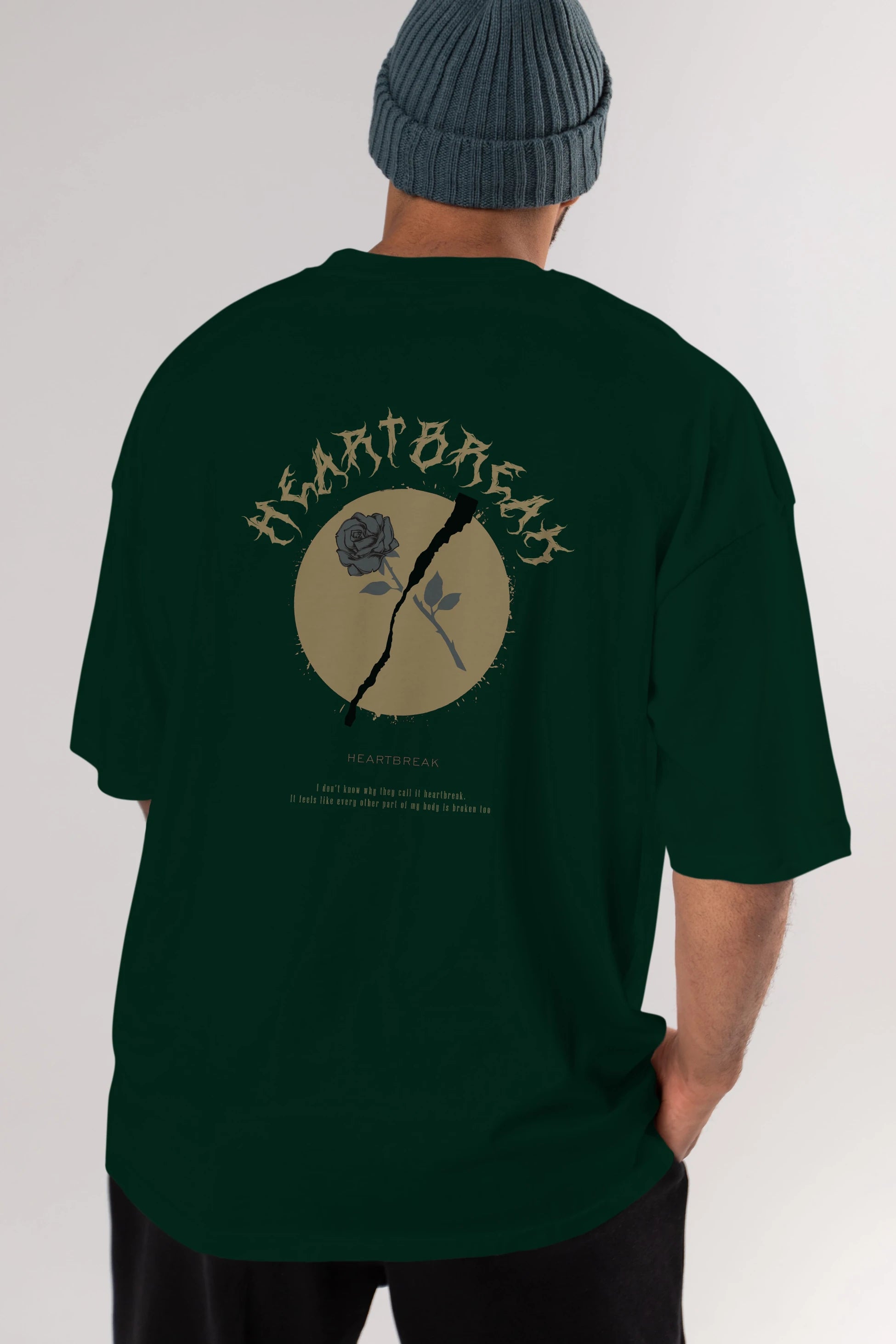 Heartbreak Arka Baskılı Oversize t-shirt Erkek Kadın Unisex