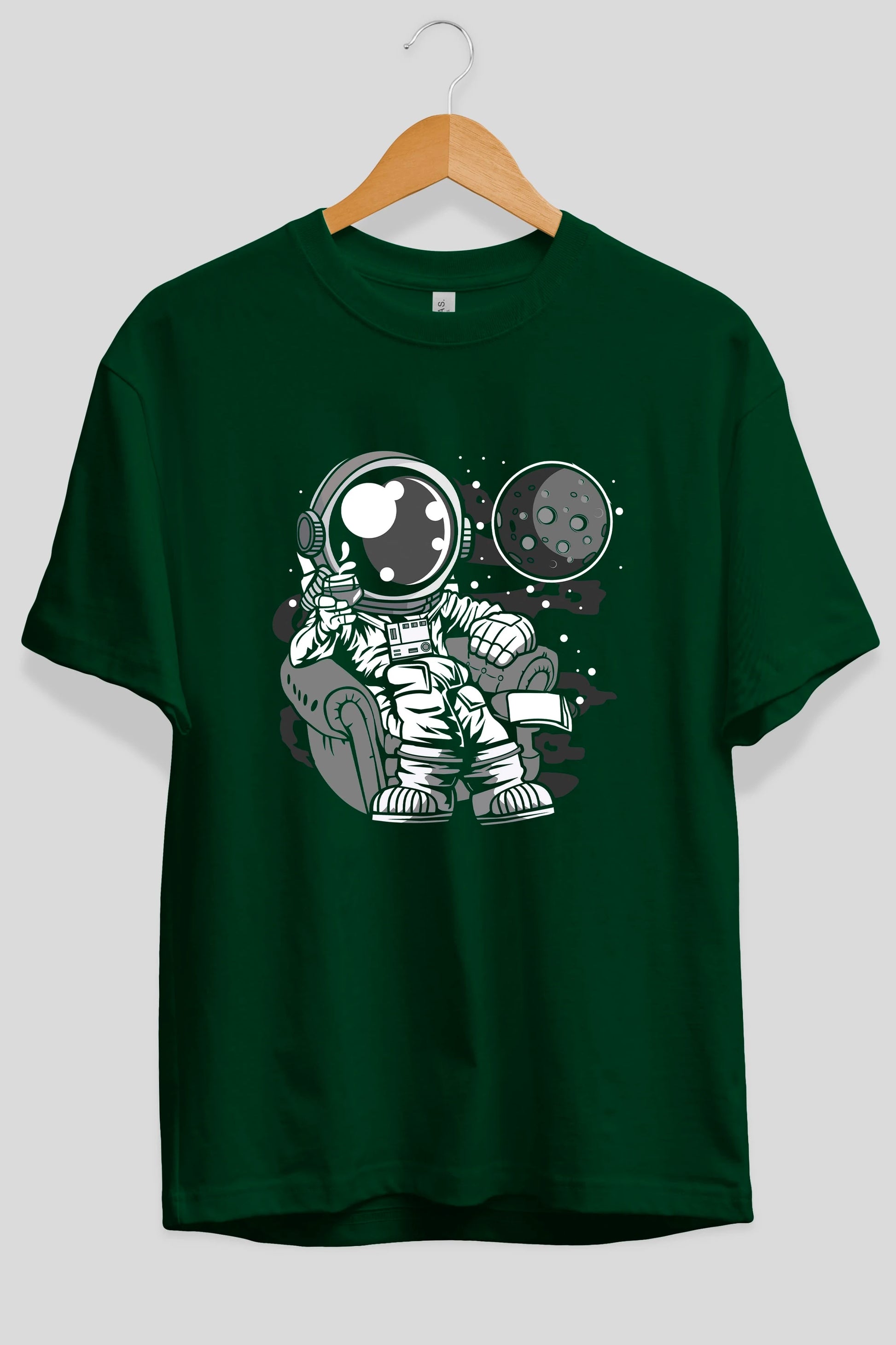 Astronaut Drinking And Relax Ön Baskılı Oversize t-shirt Erkek Kadın Unisex