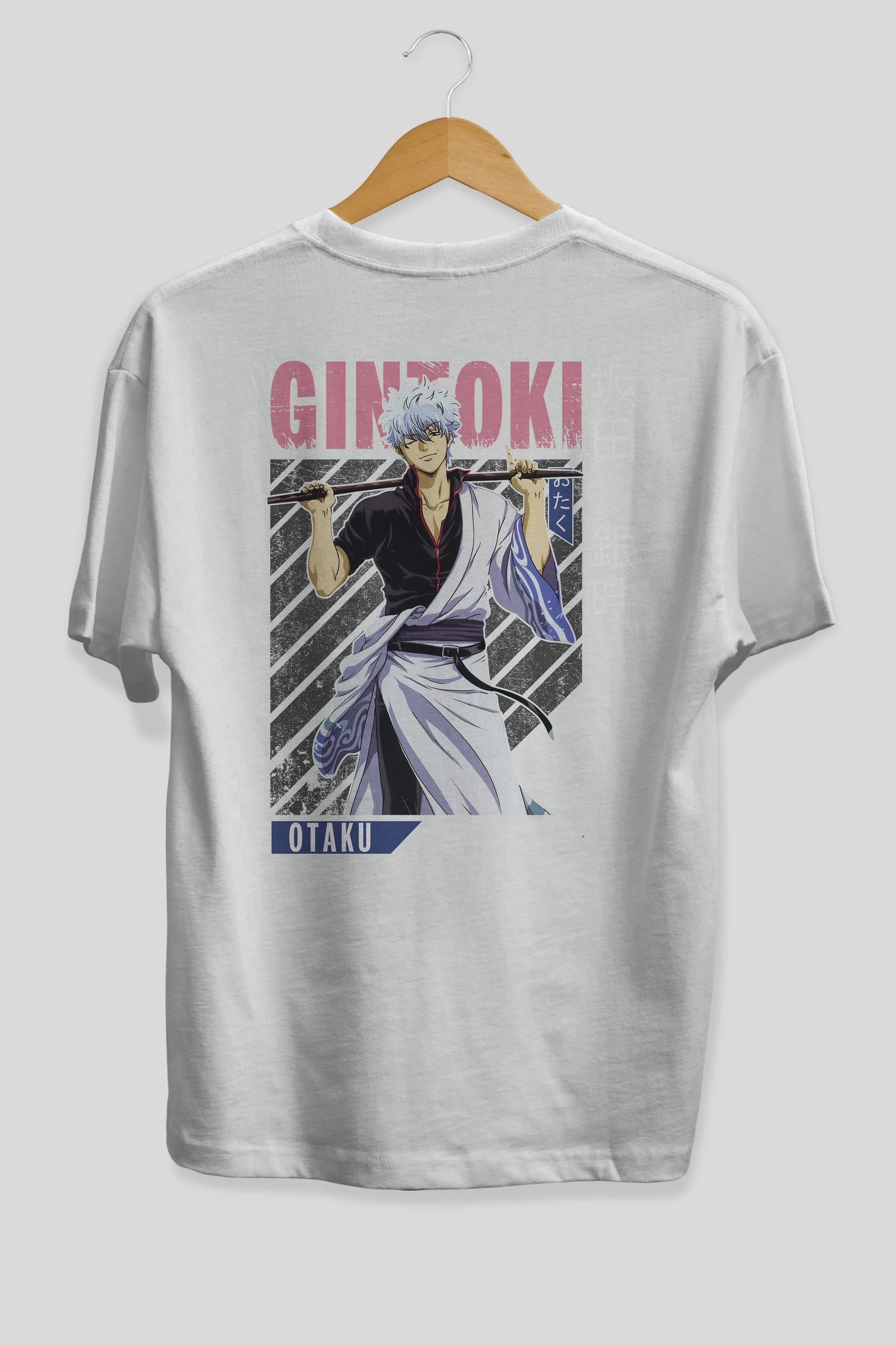 Gintoki Sakata GINTAMA 3 Anime Arka Baskılı Oversize t-shirt Erkek Kadın Unisex