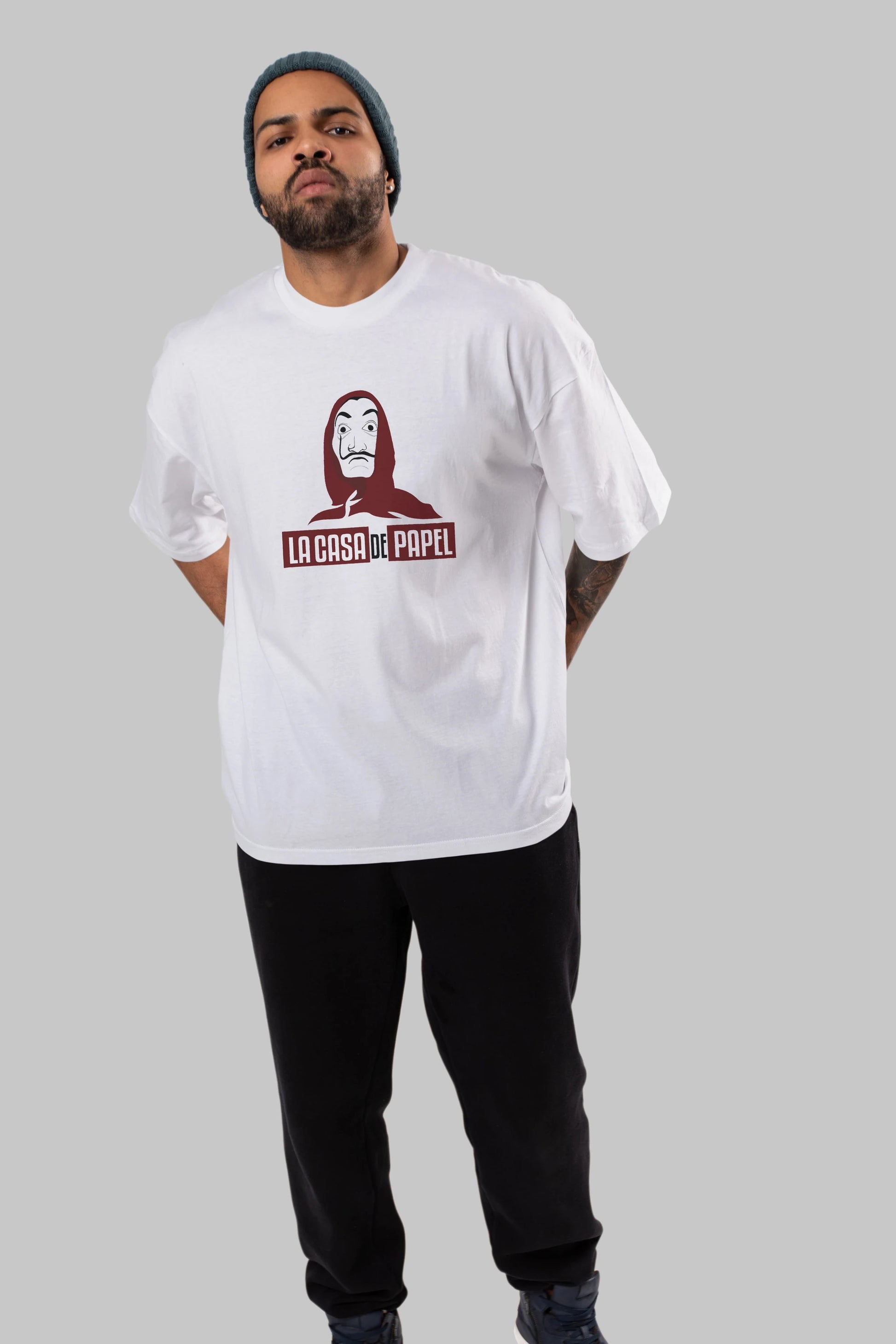 La Casa De Papel (1) Ön Baskılı Oversize t-shirt Erkek Kadın Unisex %100 Pamuk Bisiklet Yaka tişort