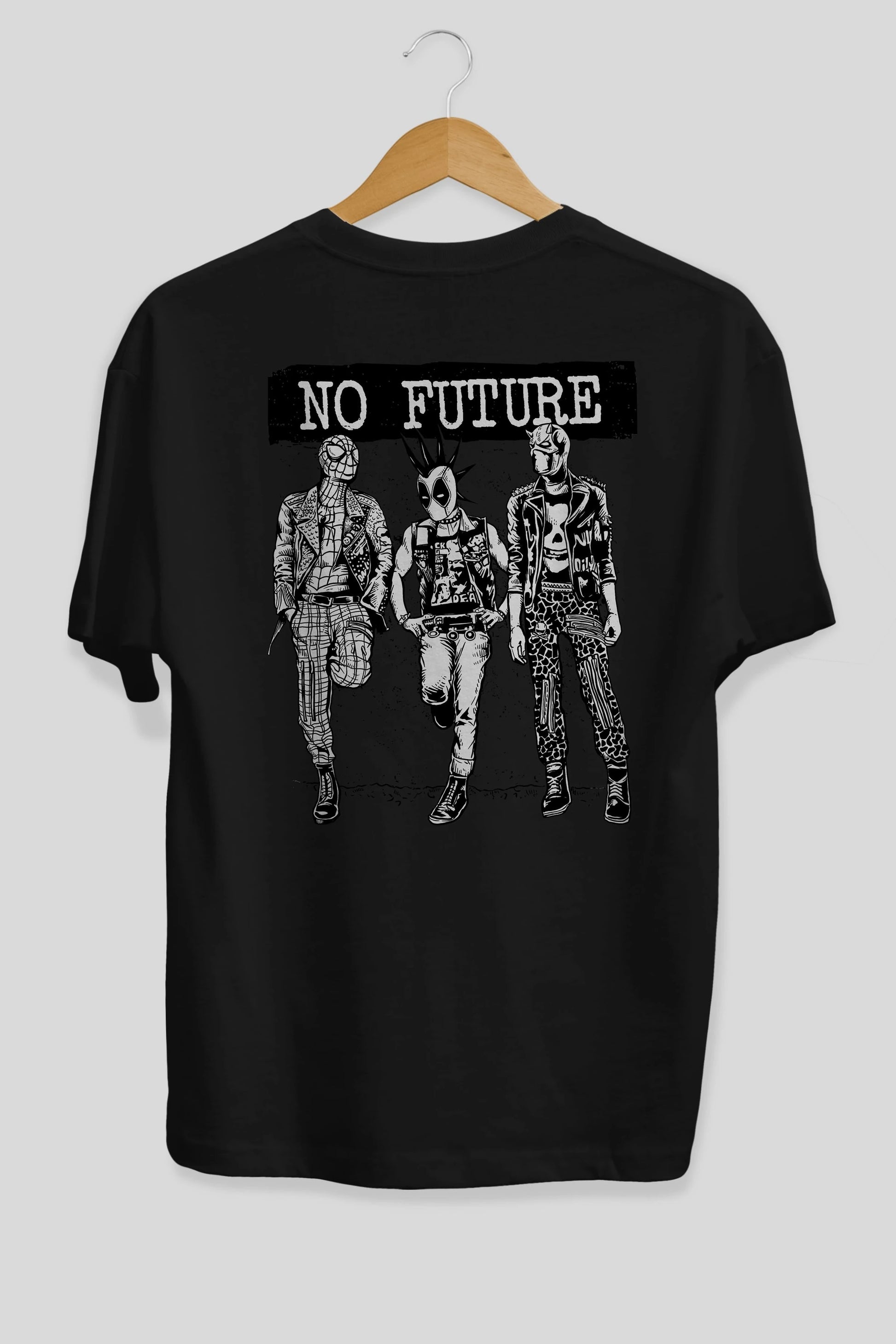 No Future Arka Baskılı Oversize t-shirt Erkek Kadın Unisex %100 Pamuk