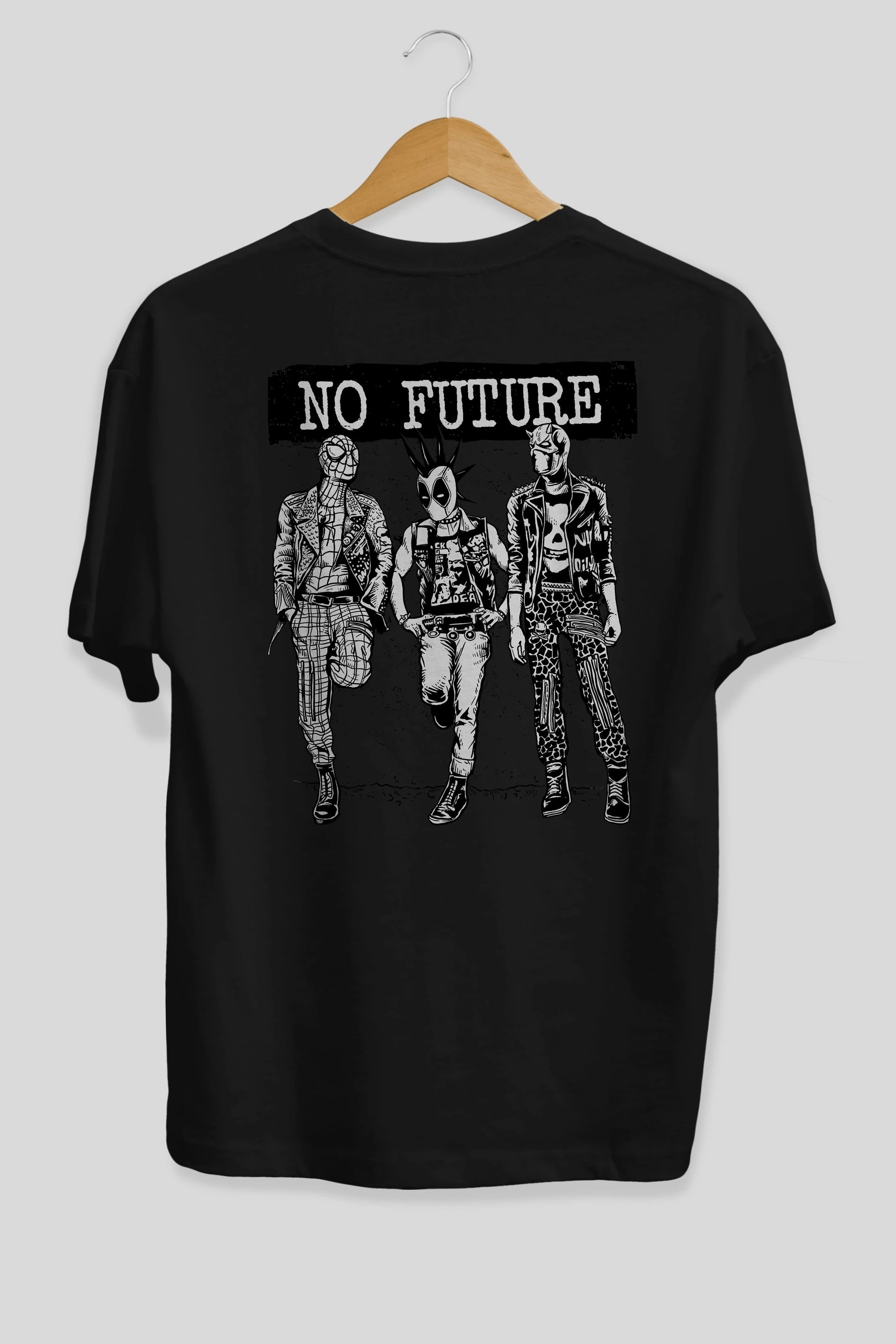 No Future Arka Baskılı Oversize t-shirt Erkek Kadın Unisex %100 Pamuk