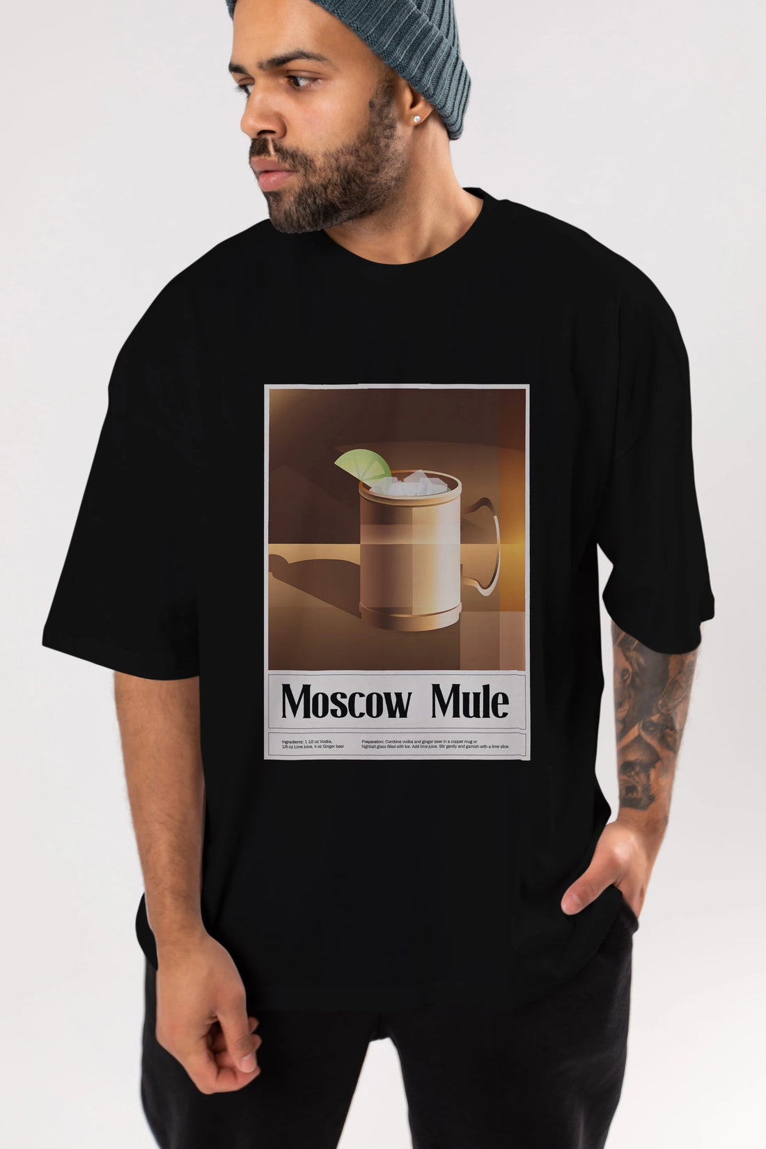 Moscow Mule 3 Ön Baskılı Oversize t-shirt Erkek Kadın Unisex %100 Pamuk Bisiklet Yaka tişort
