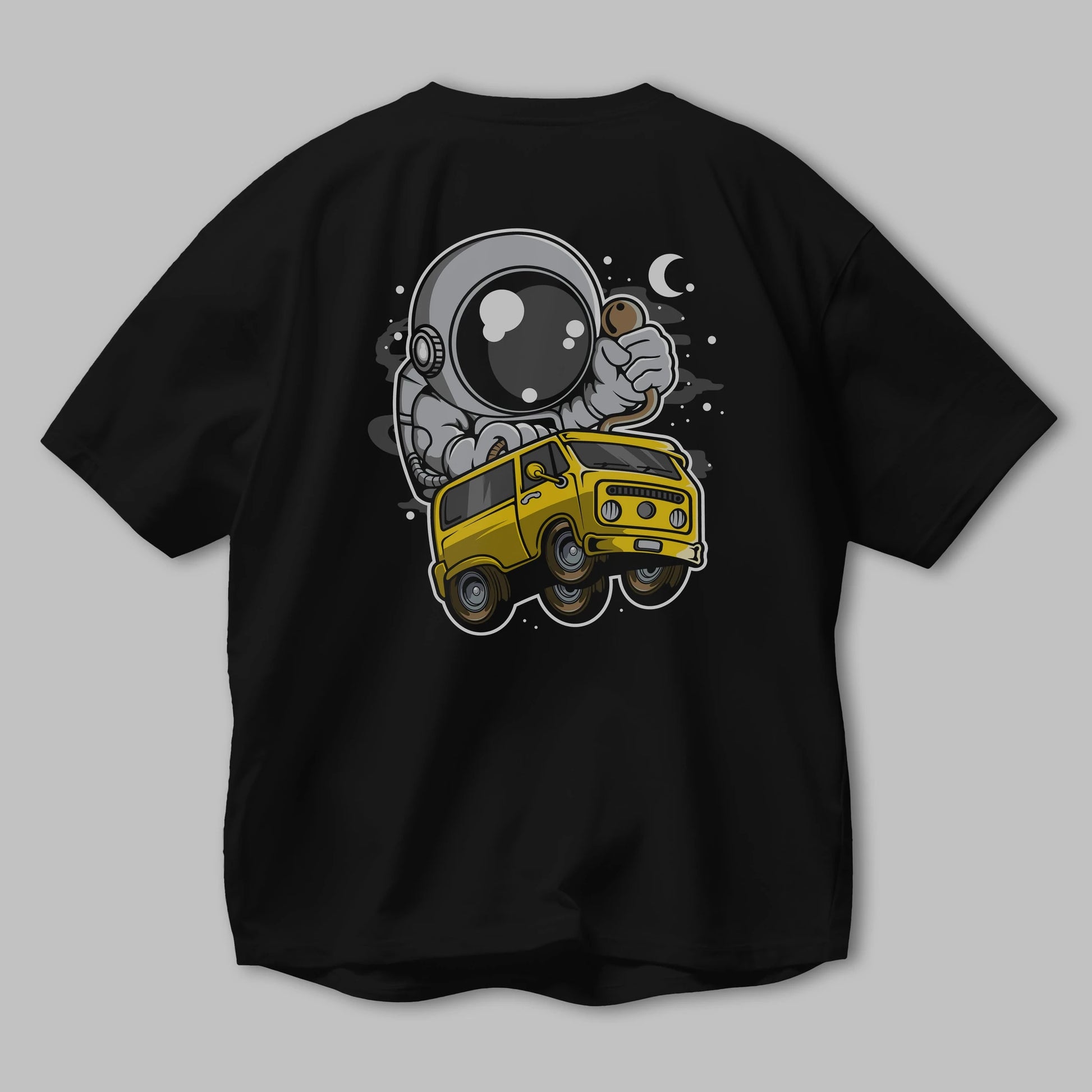 Astronaut Car Racer Arka Baskılı Oversize t-shirt Erkek Kadın Unisex