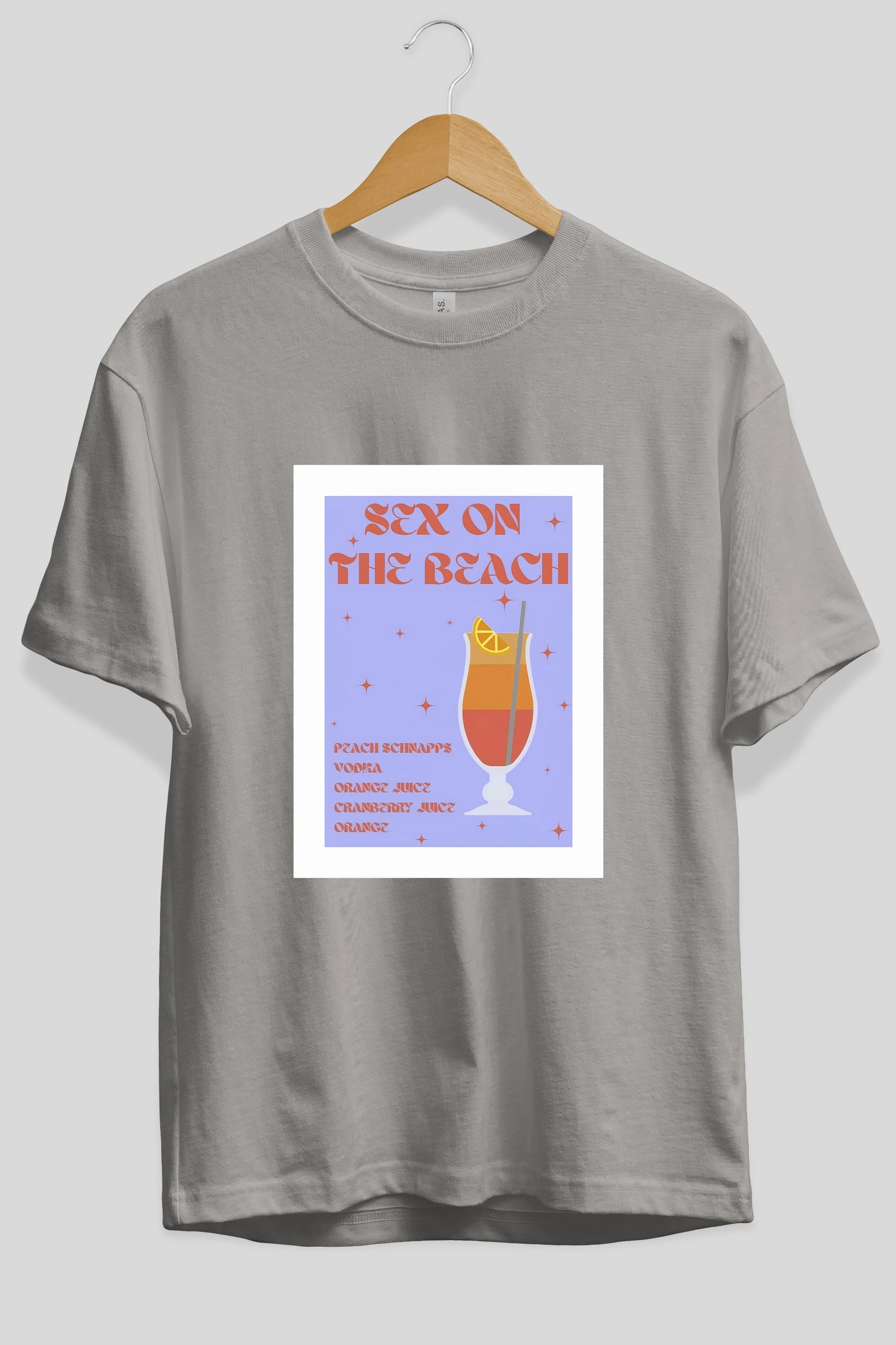 Sex On The Beach Ön Baskılı Oversize t-shirt Erkek Kadın Unisex %100 Pamuk Bisiklet Yaka tişort