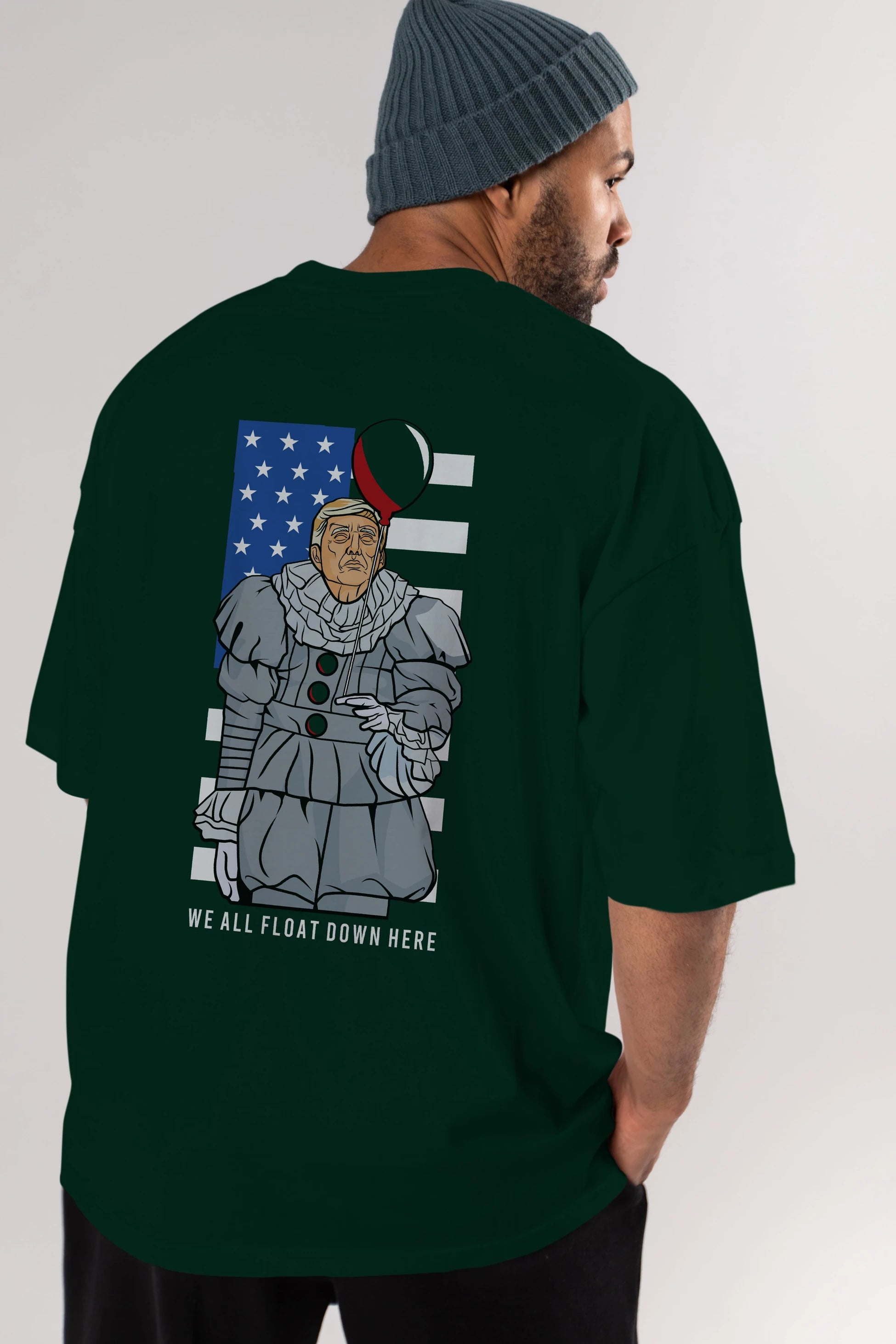 It Trump Arka Baskılı Oversize t-shirt Erkek Kadın Unisex %100 Pamuk tişort