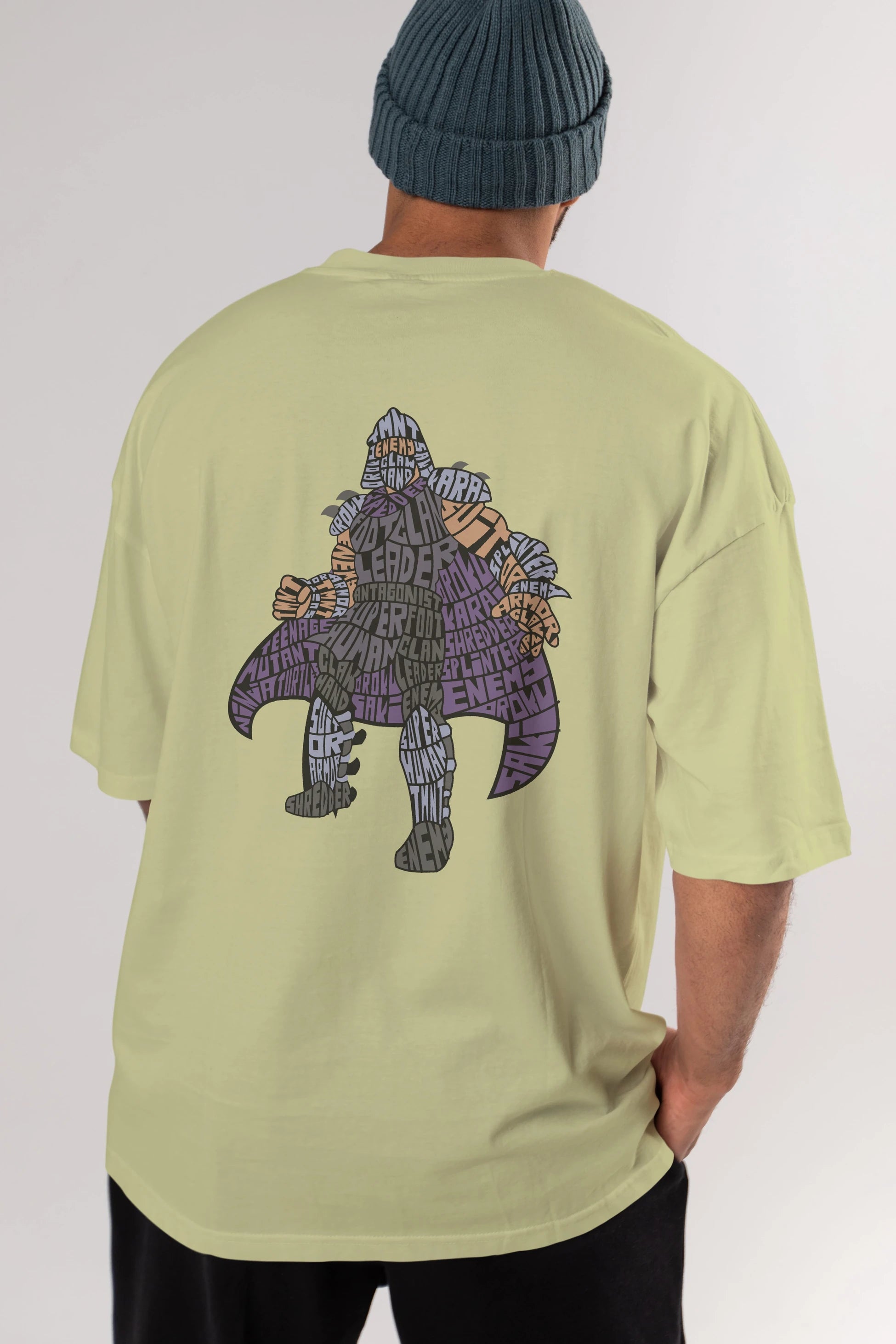 Foot Clan Leader Arka Baskılı Oversize t-shirt %100 pamuk Erkek Kadın Unisex