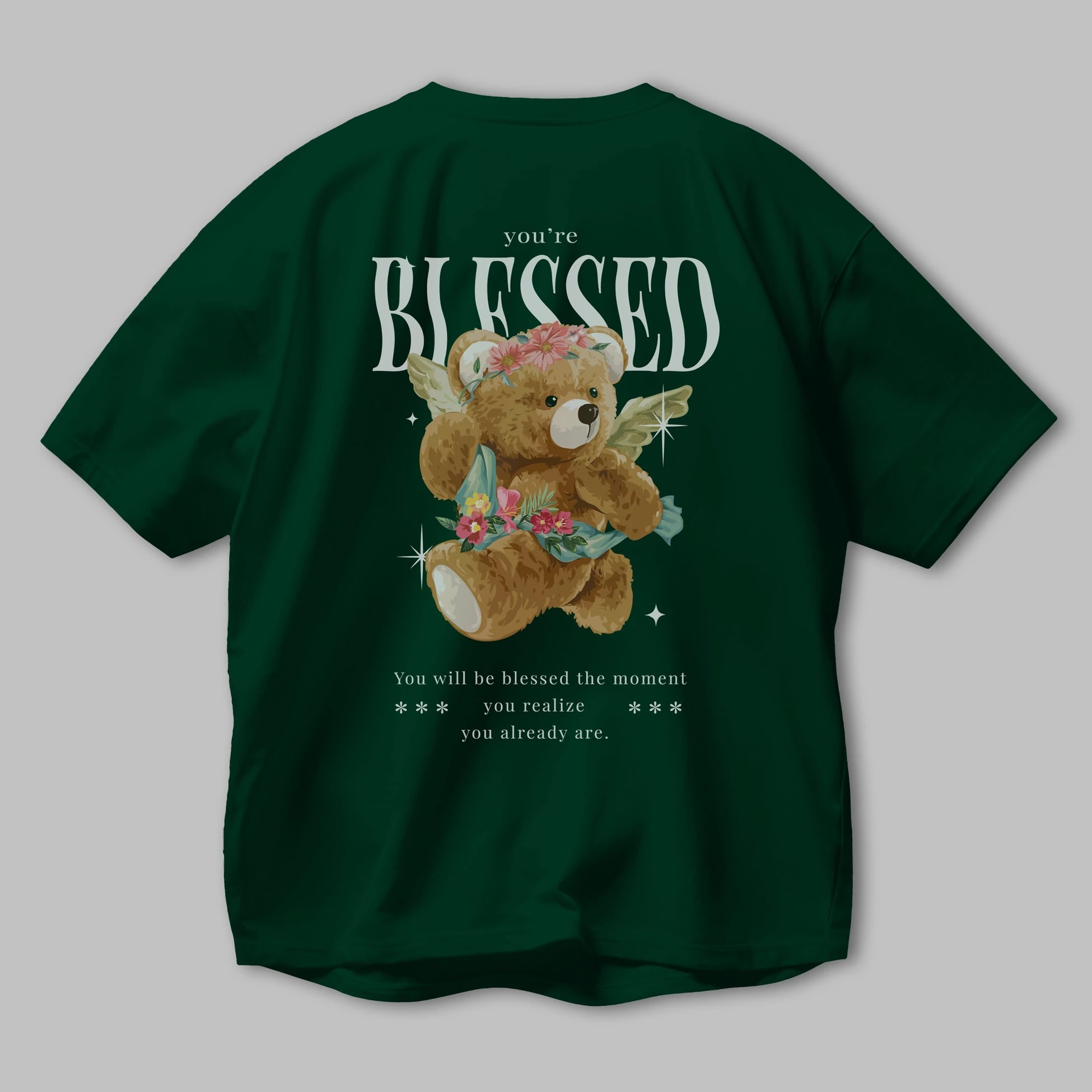 You are Blessed Bear Arka Baskılı Oversize t-shirt Erkek Kadın Unisex