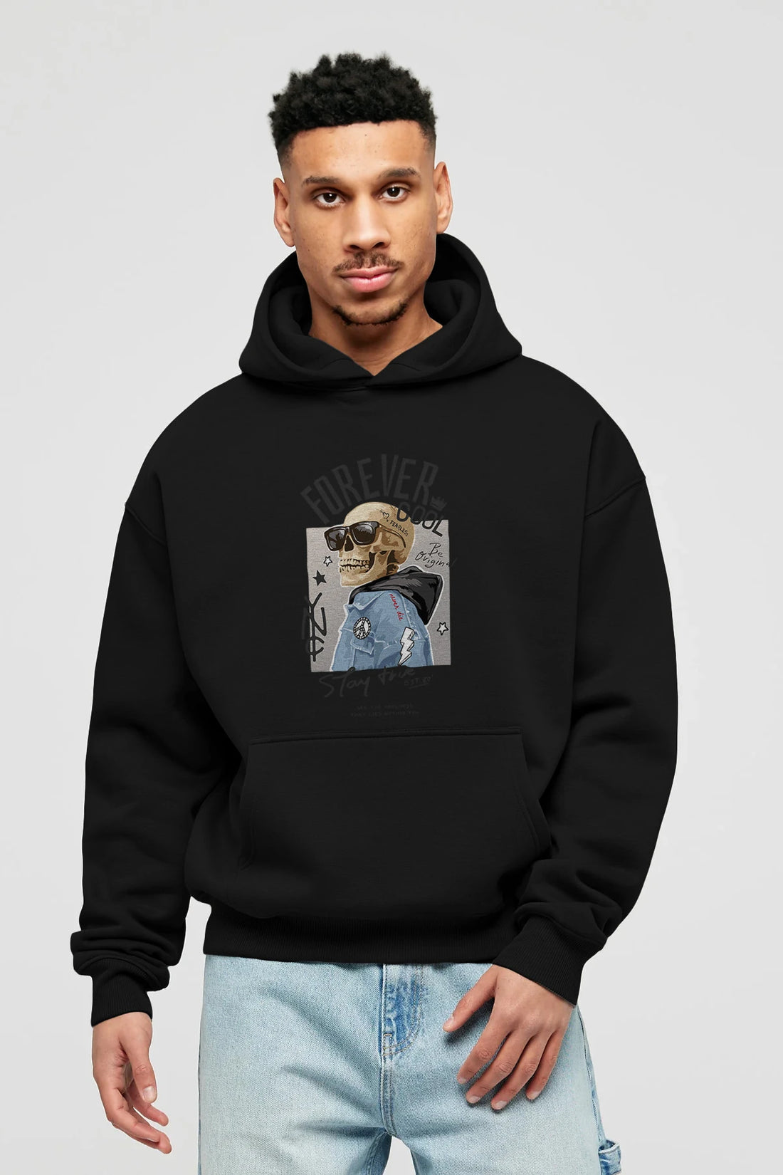 Teddy Bear Forever Cool Ön Baskılı Hoodie Oversize Kapüşonlu Sweatshirt Erkek Kadın Unisex
