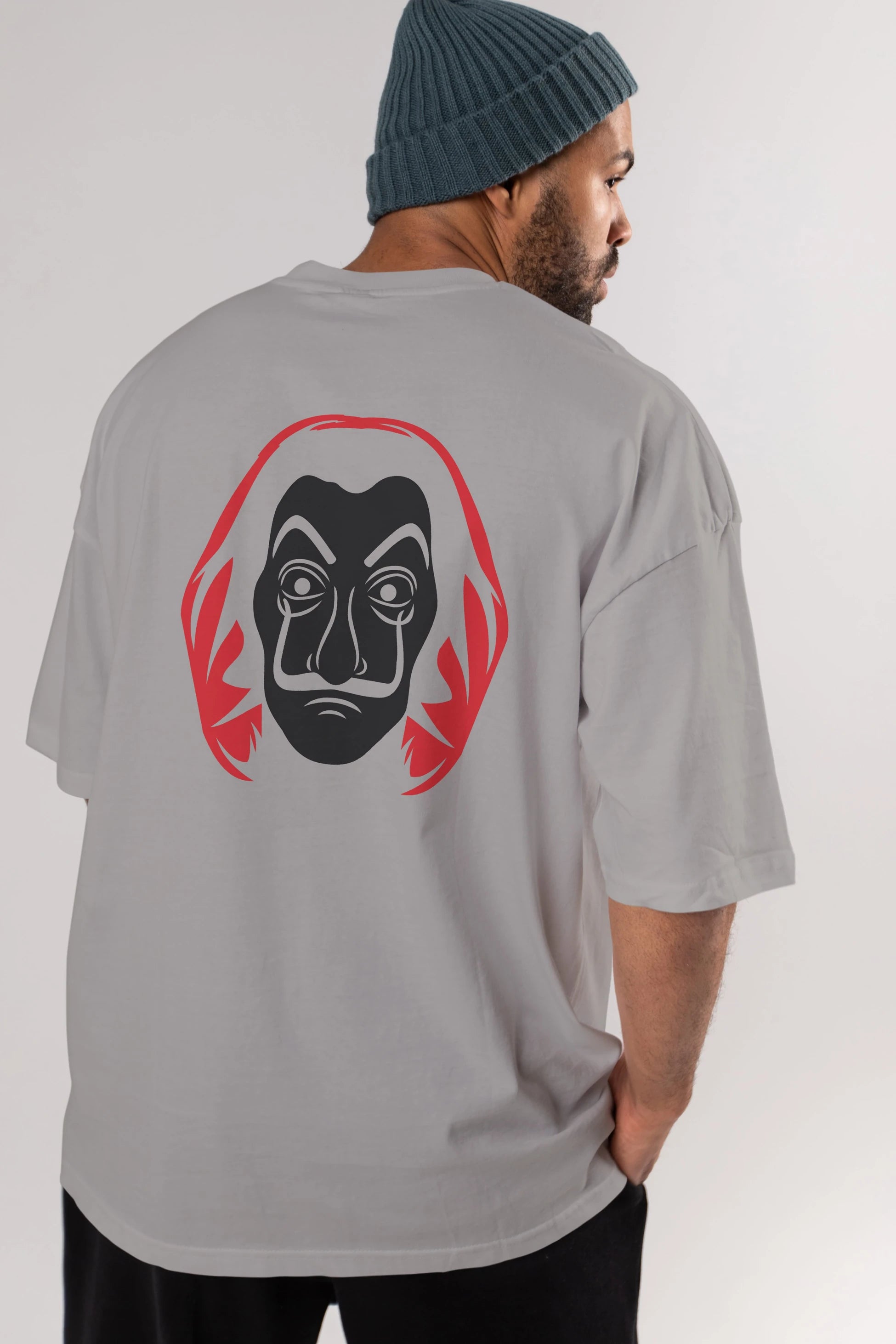 La Casa De Papel (8) Arka Baskılı Oversize t-shirt Erkek Kadın Unisex %100 Pamuk Bisiklet Yaka tişort