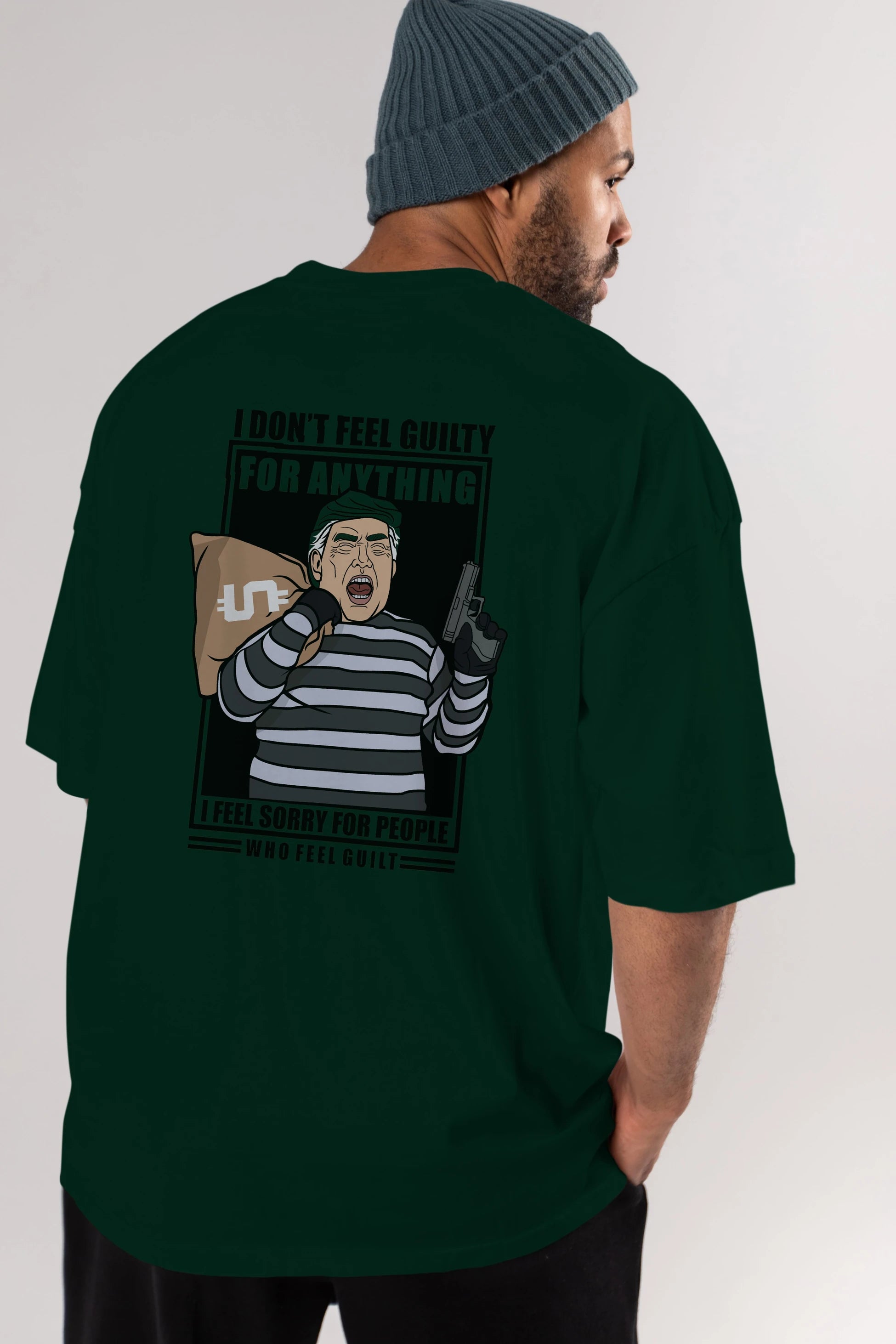 Criminal Trump Arka Baskılı Oversize t-shirt Erkek Kadın Unisex %100 Pamuk tişort