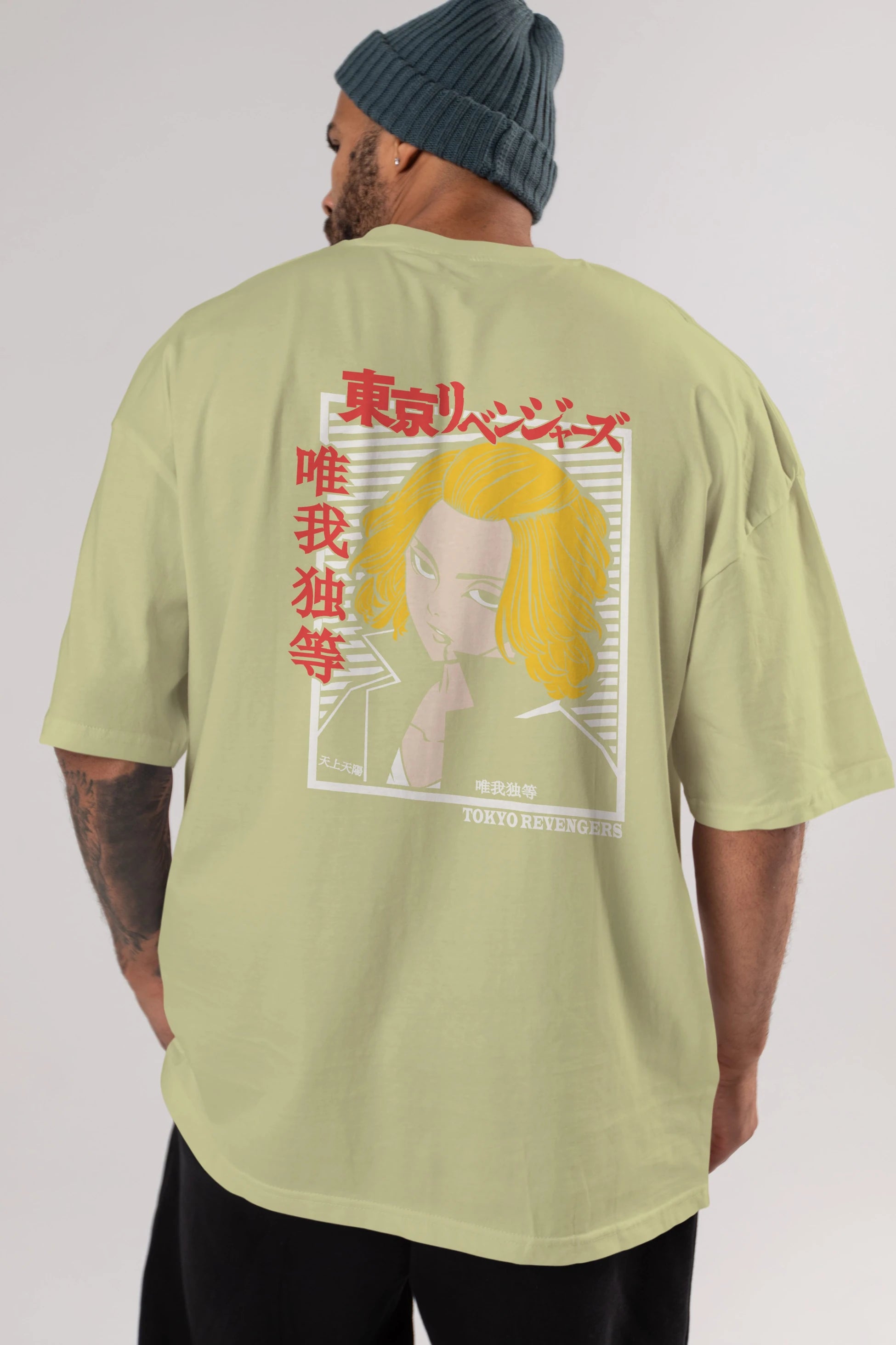 TokyoRev. M Anime Arka Baskılı Oversize t-shirt Erkek Kadın Unisex