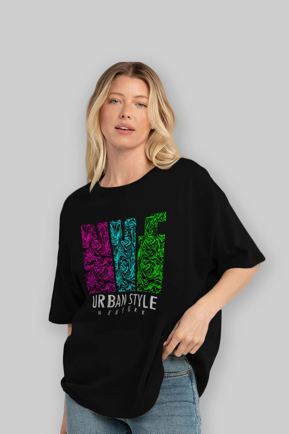 Urban Style Newyork Ön Baskılı Oversize t-shirt Erkek Kadın Unisex