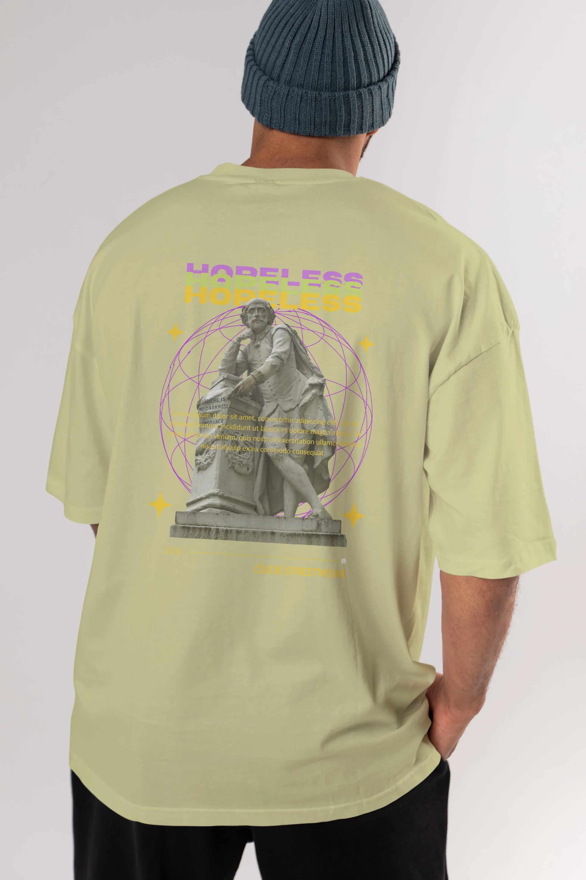 Hopeless Arka Baskılı Oversize t-shirt Erkek Kadın Unisex