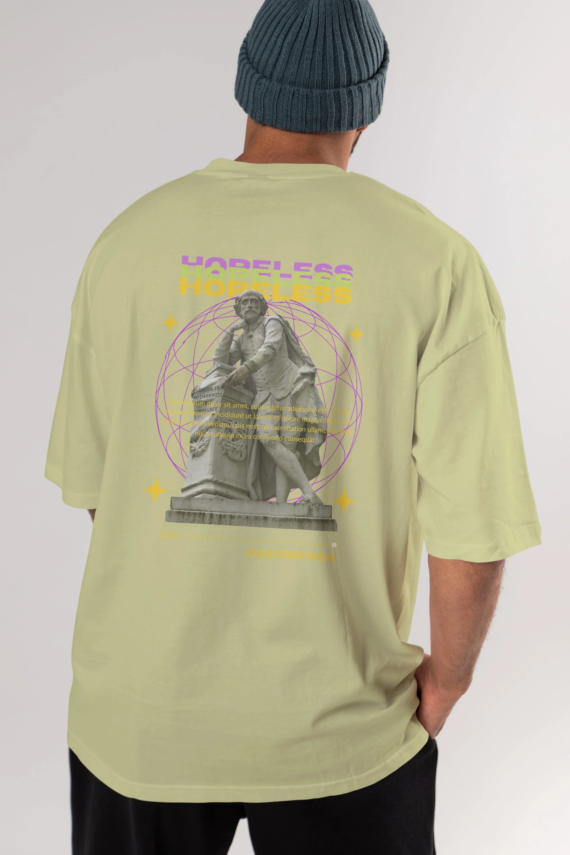 Hopeless Arka Baskılı Oversize t-shirt Erkek Kadın Unisex