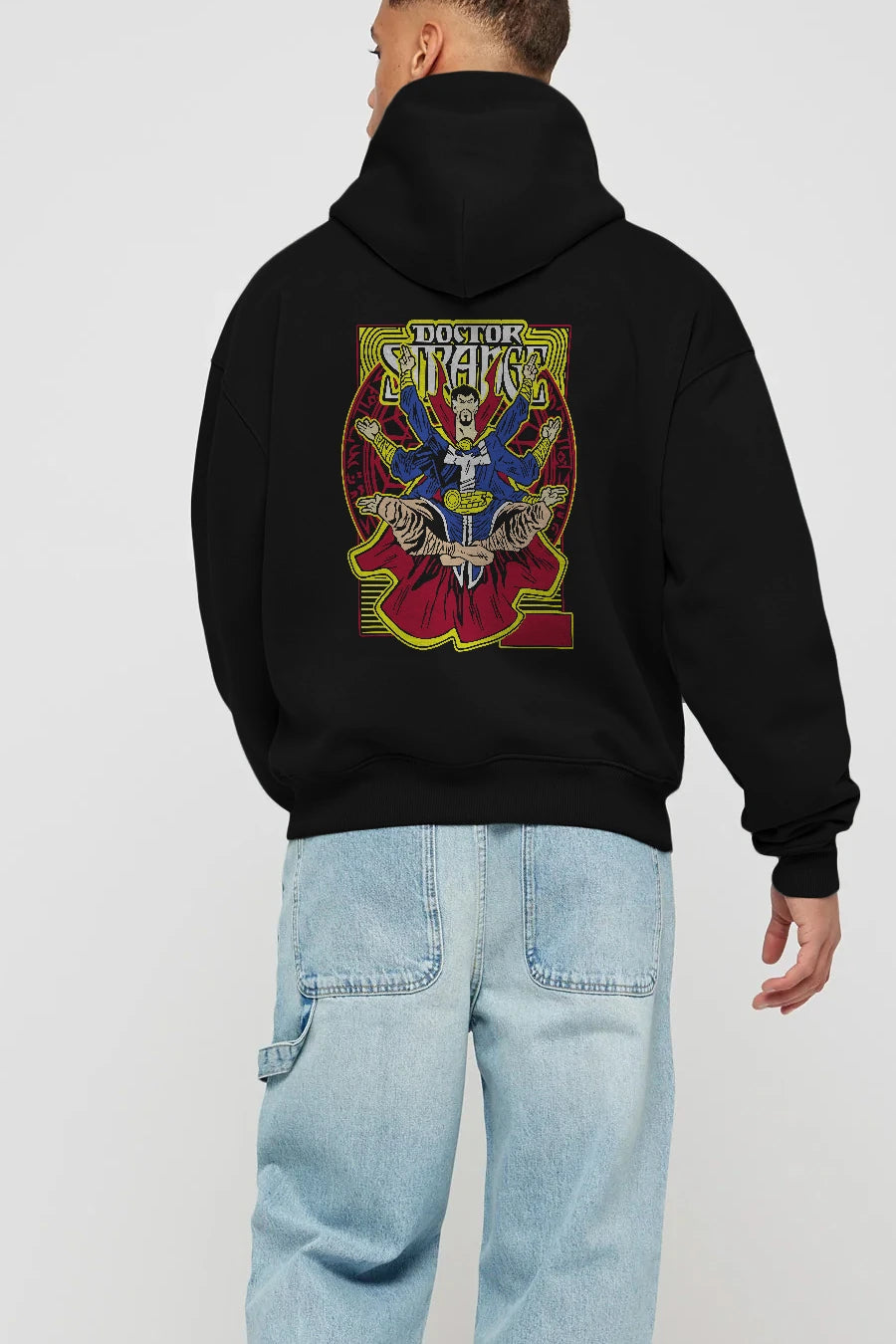 Doctor Strange (1) Arka Baskılı Hoodie Oversize Kapüşonlu Sweatshirt Erkek Kadın Unisex