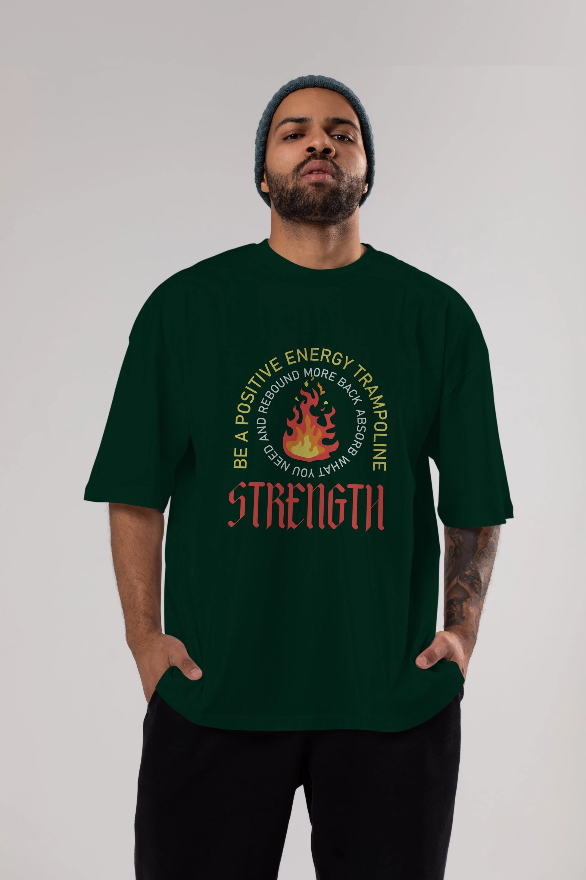 Positive Energy Ön Baskılı Oversize t-shirt Erkek Kadın Unisex