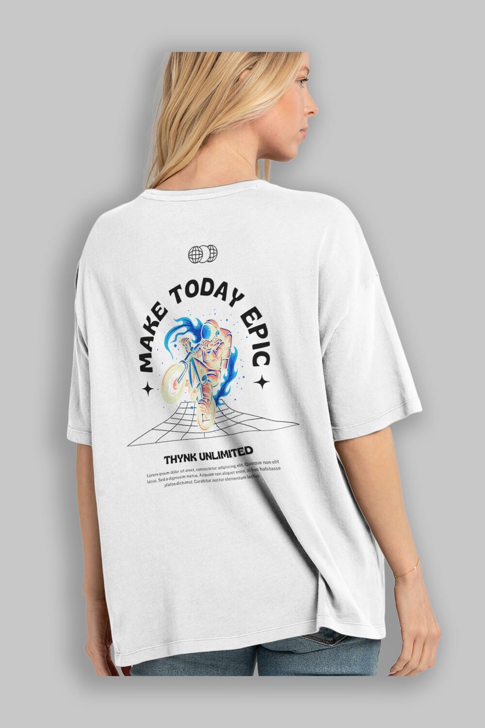 Make Today Epic Arka Baskılı Oversize t-shirt Erkek Kadın Unisex