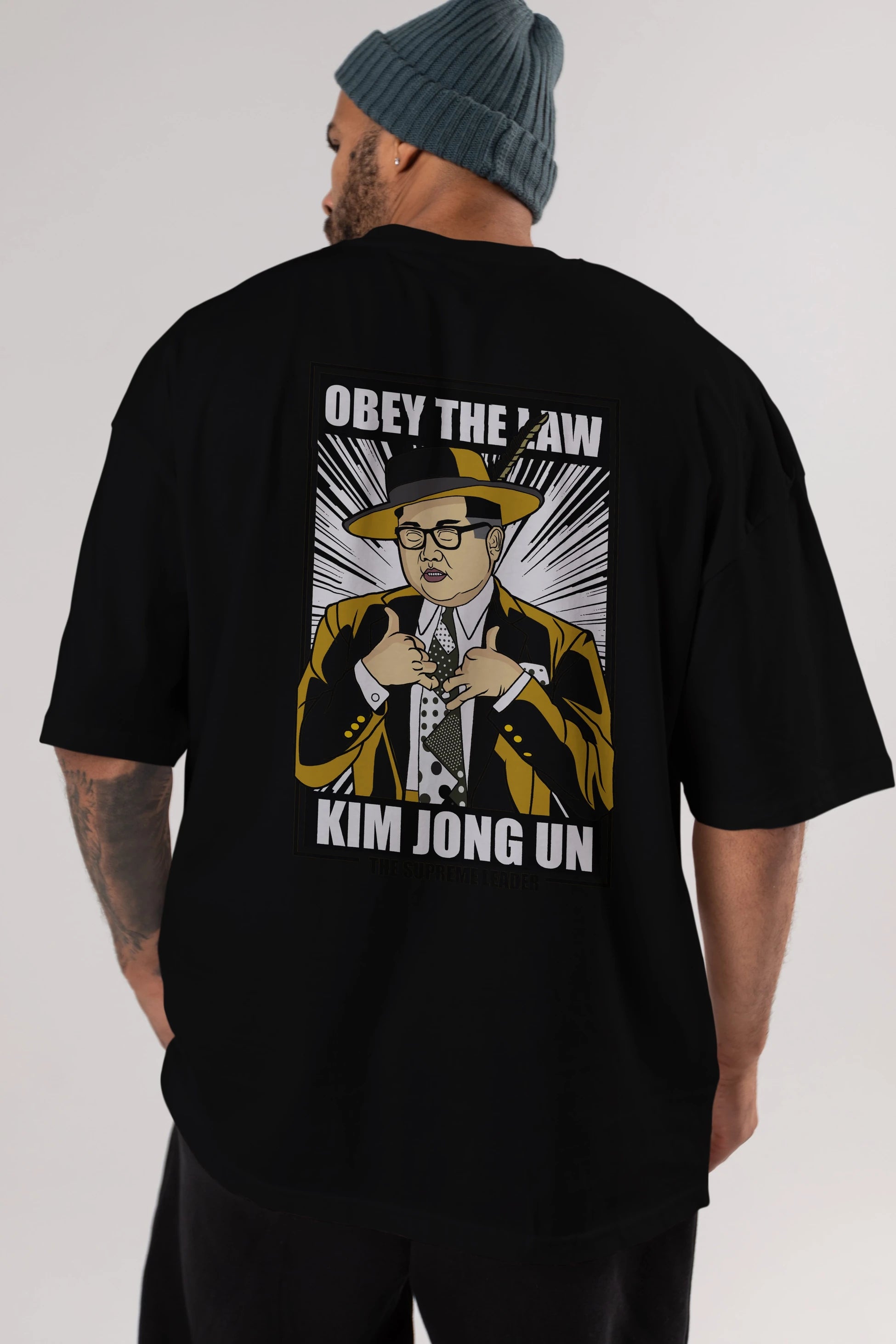 The Mask Jong Un Arka Baskılı Oversize t-shirt Erkek Kadın Unisex %100 Pamuk tişort
