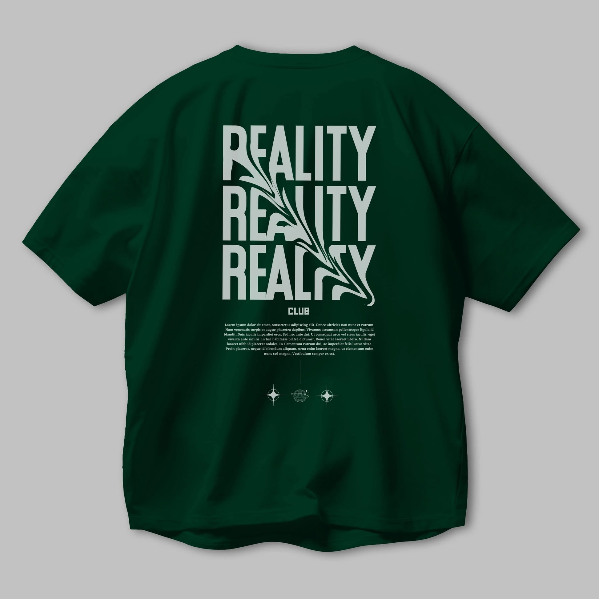 Reality Yazılı Arka Baskılı Oversize t-shirt Erkek Kadın Unisex