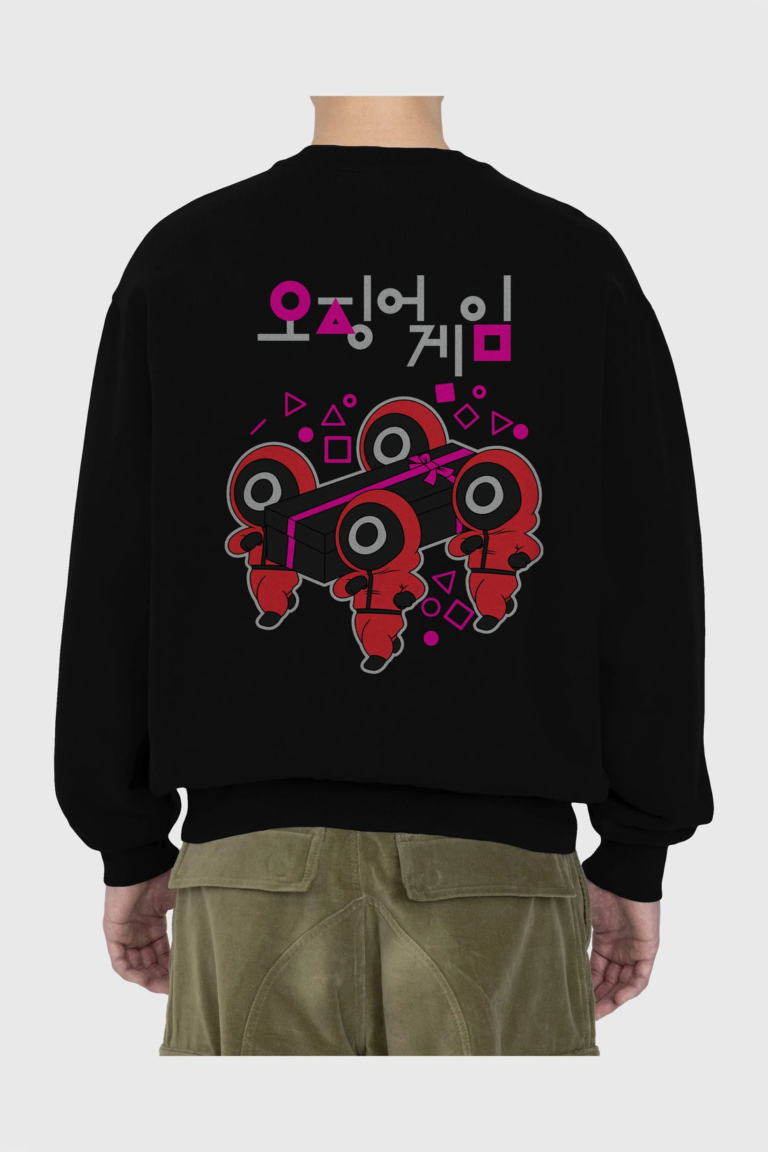 Squid Game (6) Arka Baskılı Oversize Sweatshirt Erkek Kadın Unisex