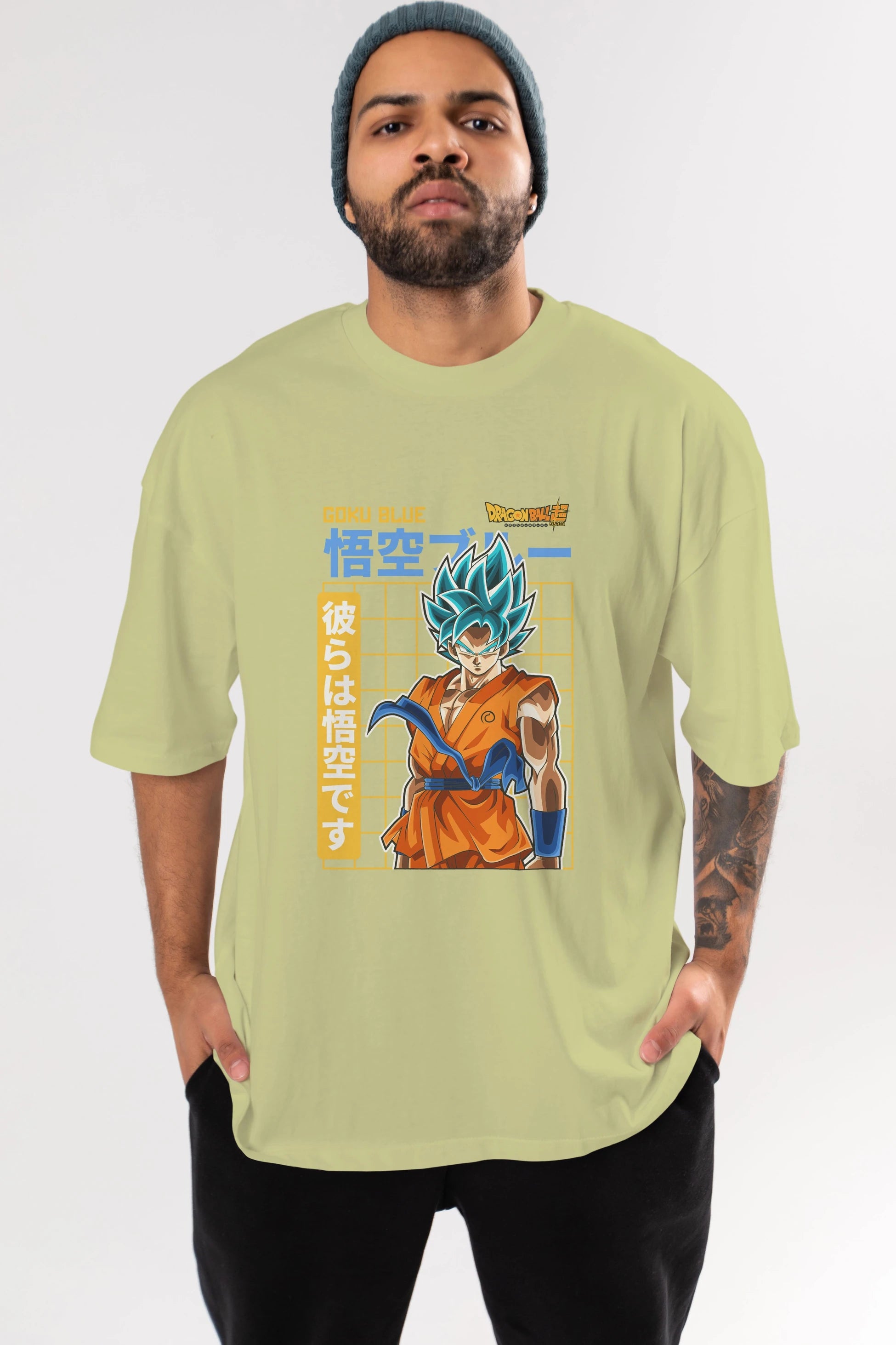 GOKU 1 Anime Ön Baskılı Oversize t-shirt %100 pamuk Erkek Kadın Unisex