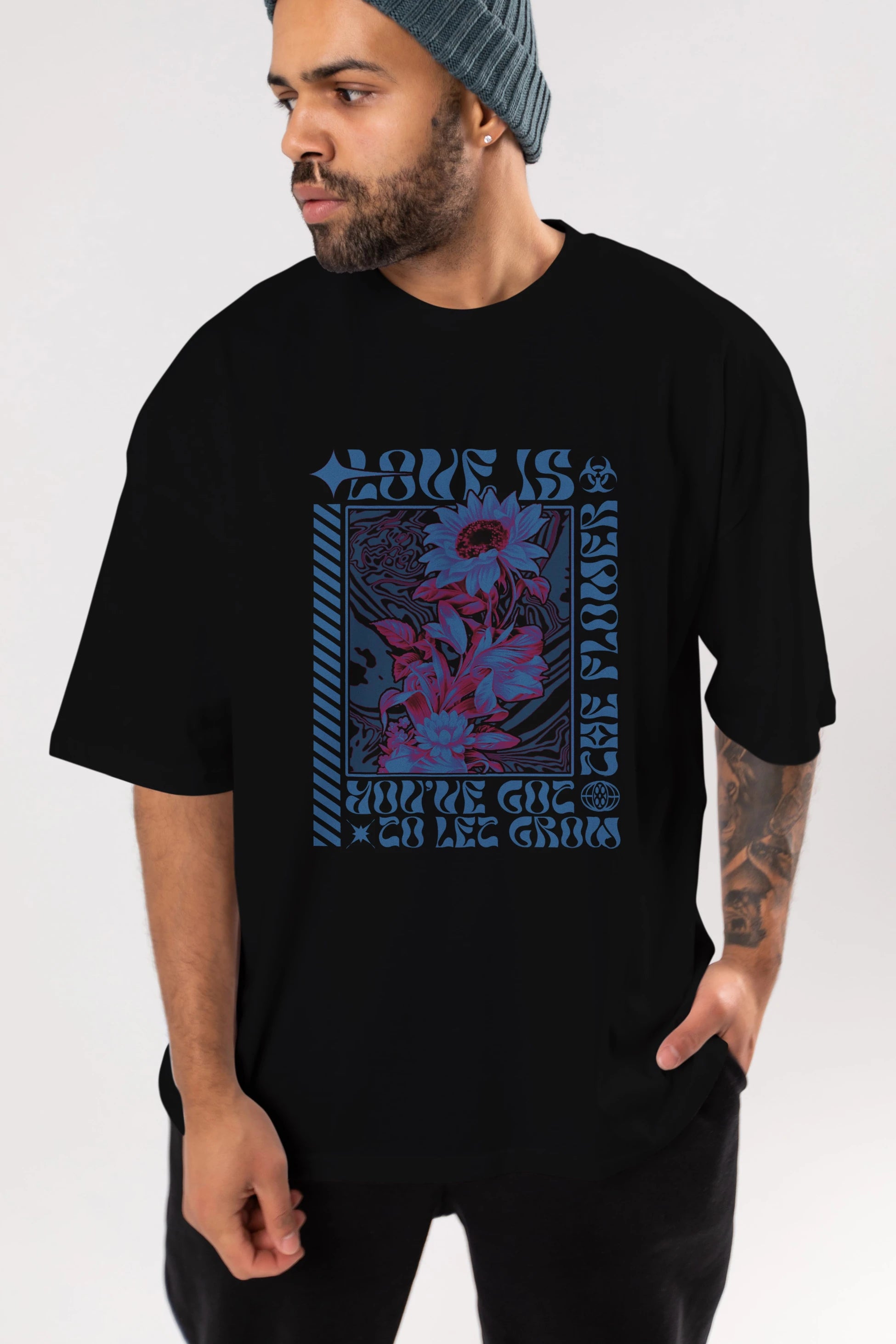 Love is the flower you've got to let grow Ön Baskılı Oversize t-shirt Erkek Kadın Unisex