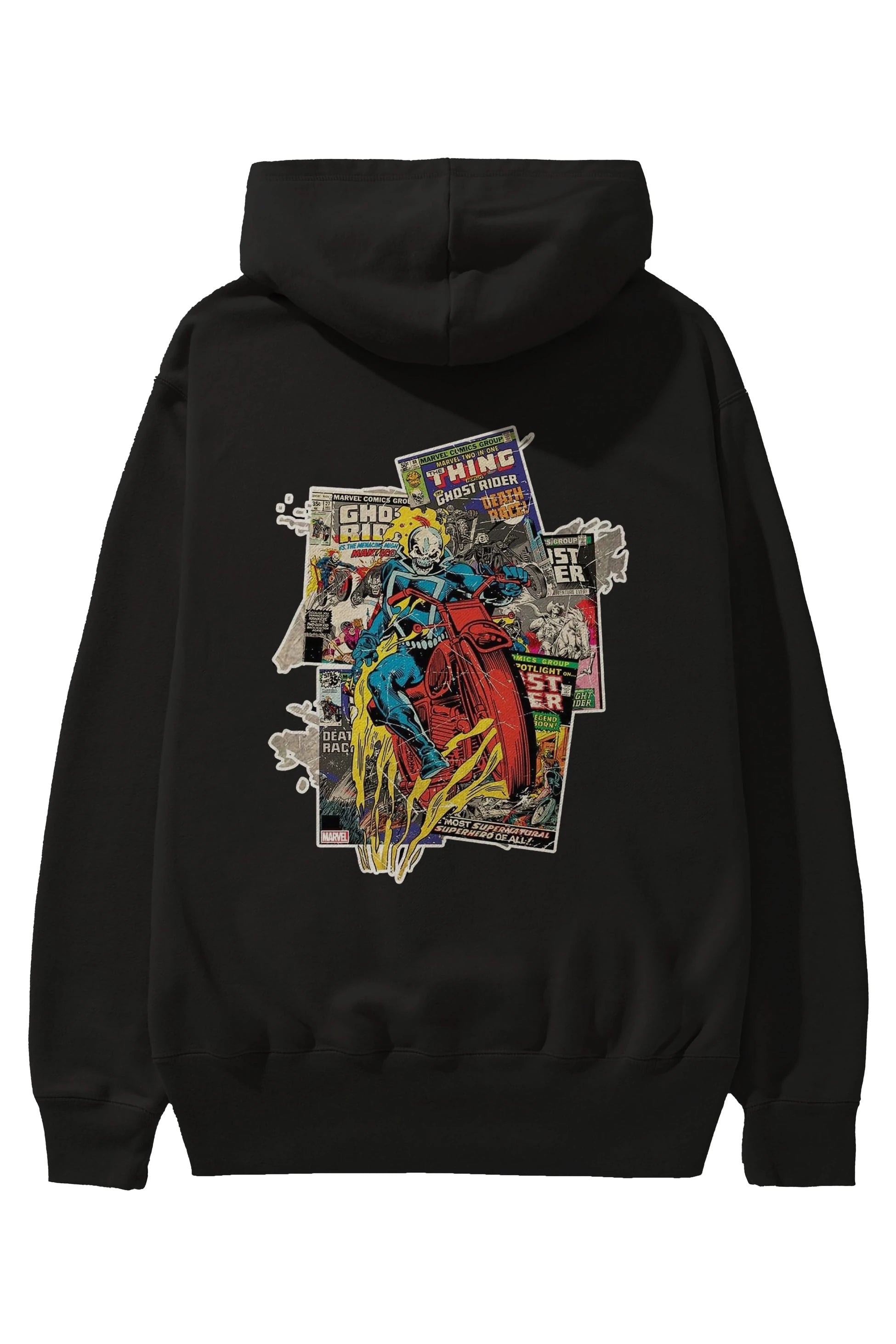 Ghost Rider Arka Baskılı Hoodie Oversize Kapüşonlu Sweatshirt Erkek Kadın Unisex