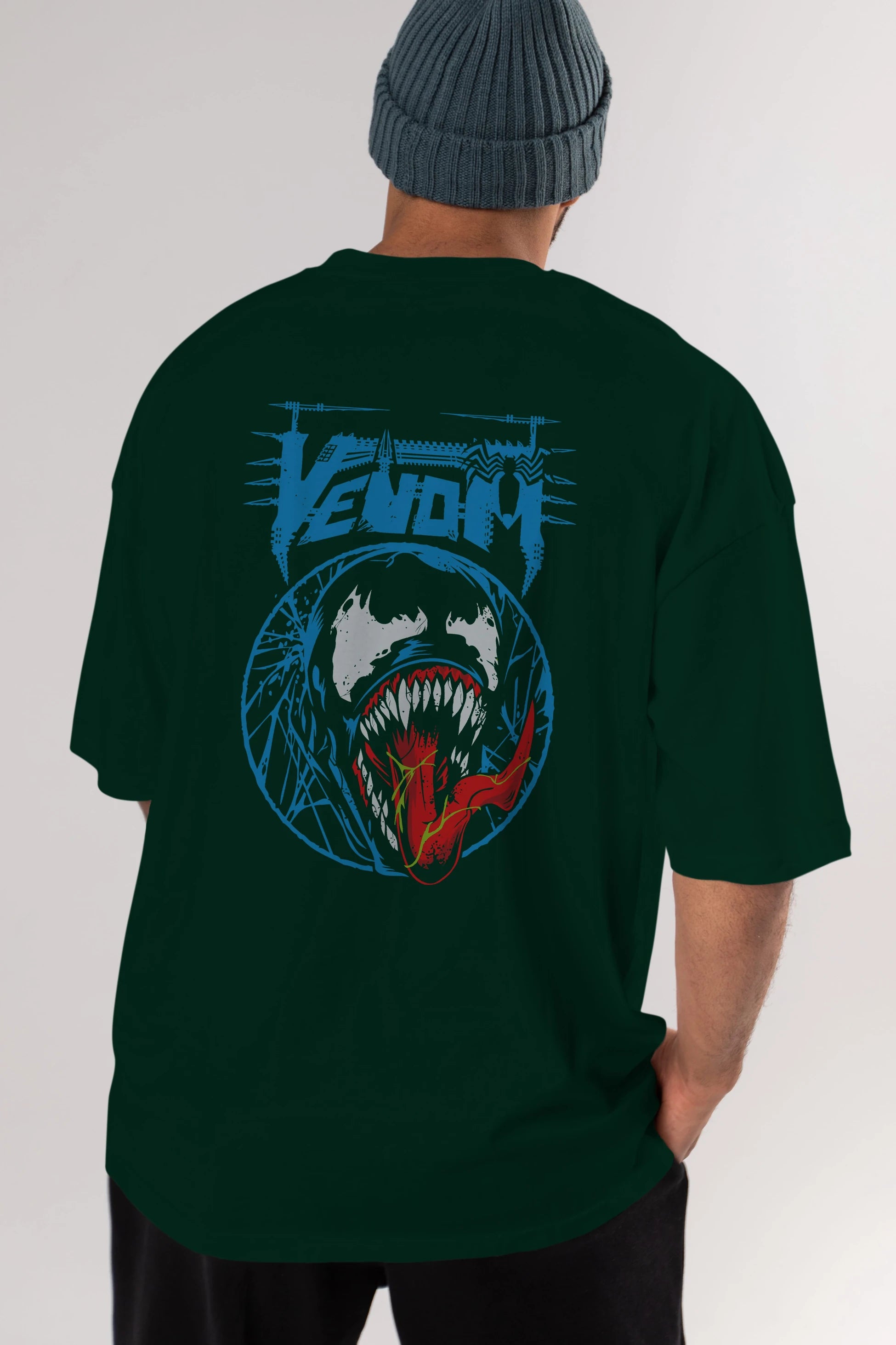 Venom (23) Arka Baskılı Oversize t-shirt Erkek Kadın Unisex %100 Pamuk Bisiklet Yaka tişort