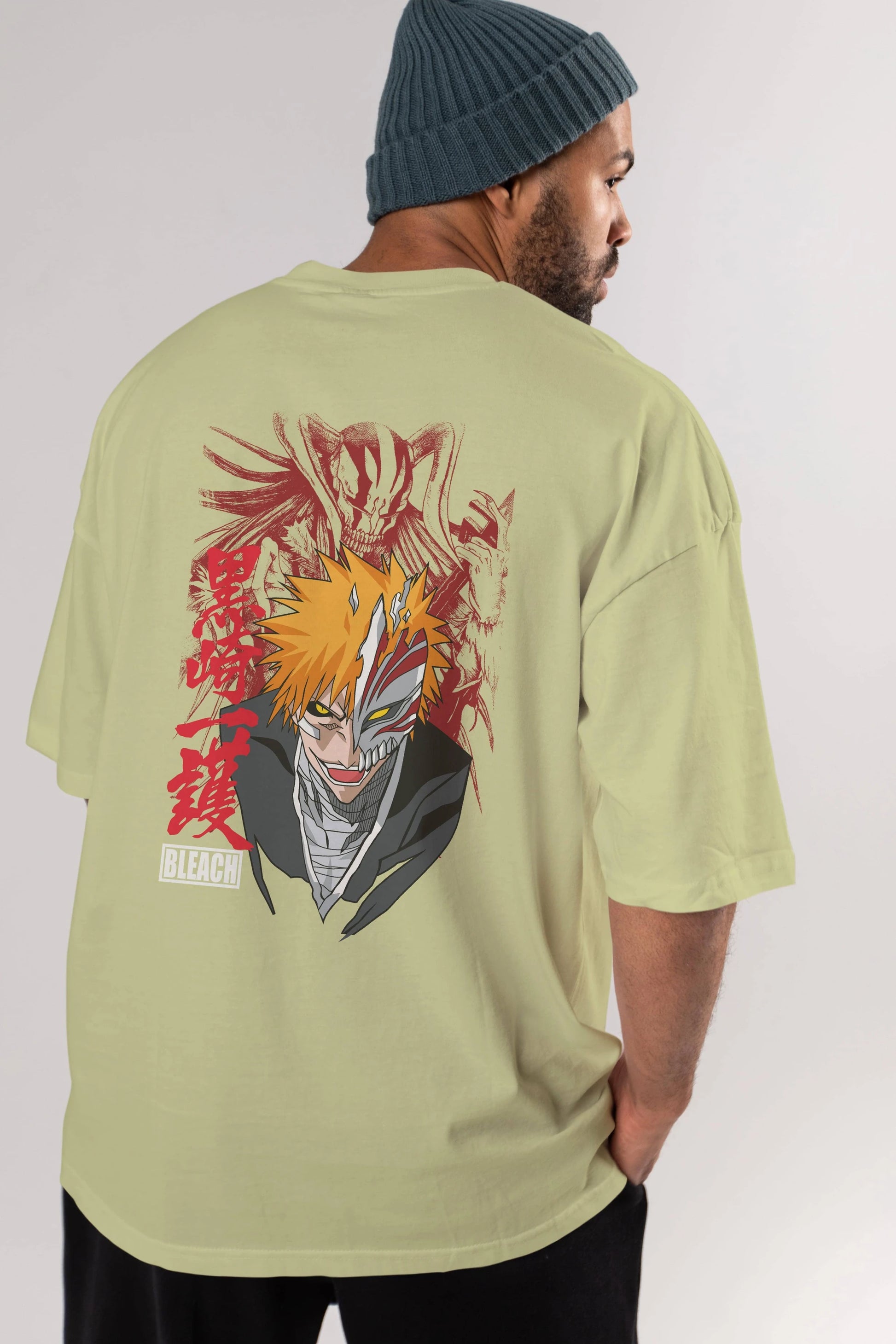 ICHIGO KUROSAKI VIZARD Anime Arka Baskılı Oversize t-shirt Erkek Kadın Unisex