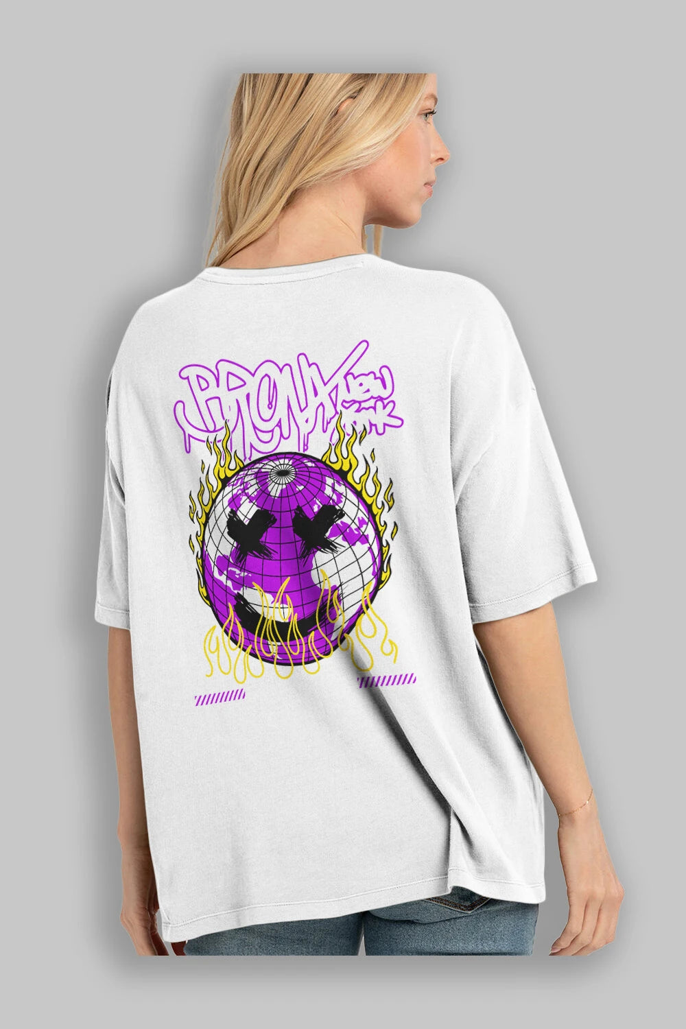 Bronx New York Arka Baskılı Oversize t-shirt Erkek Kadın Unisex