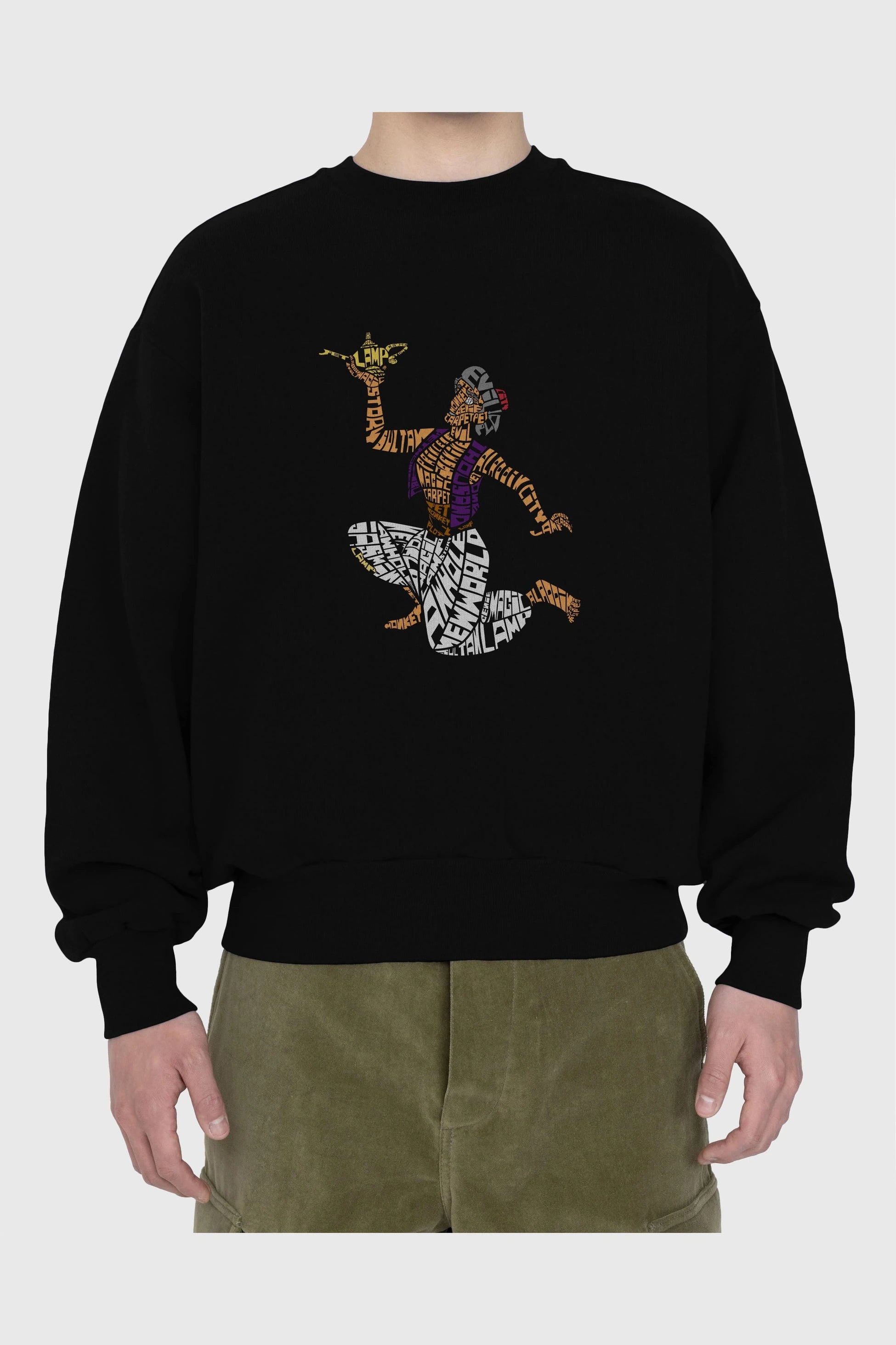 Aladdin Ön Baskılı Oversize Sweatshirt Erkek Kadın Unisex