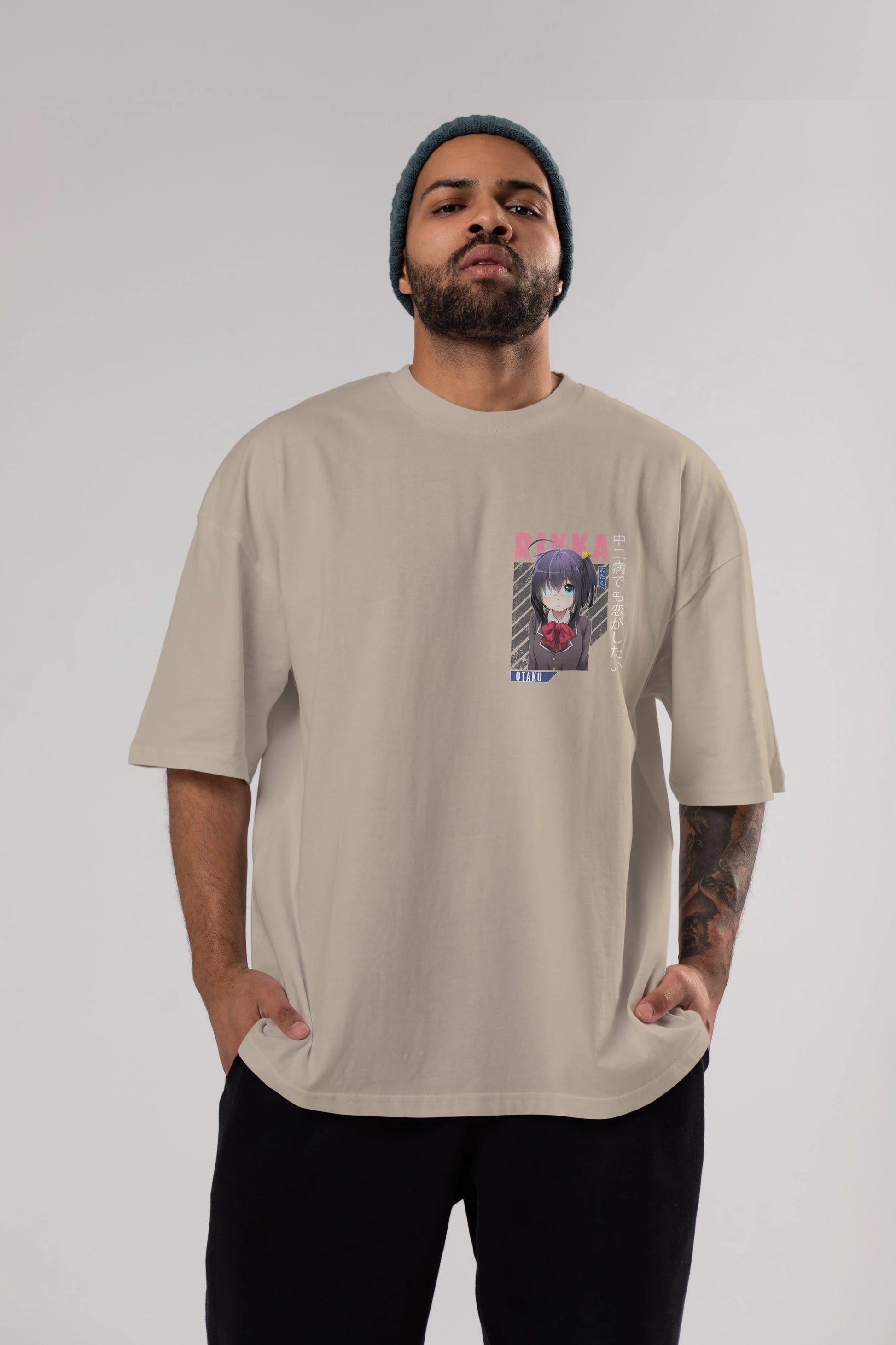 Rikka Takanashi 9 Ön Sol Baskılı Oversize t-shirt Erkek Kadın Unisex %100 Pamuk Bisiklet Yaka tişort