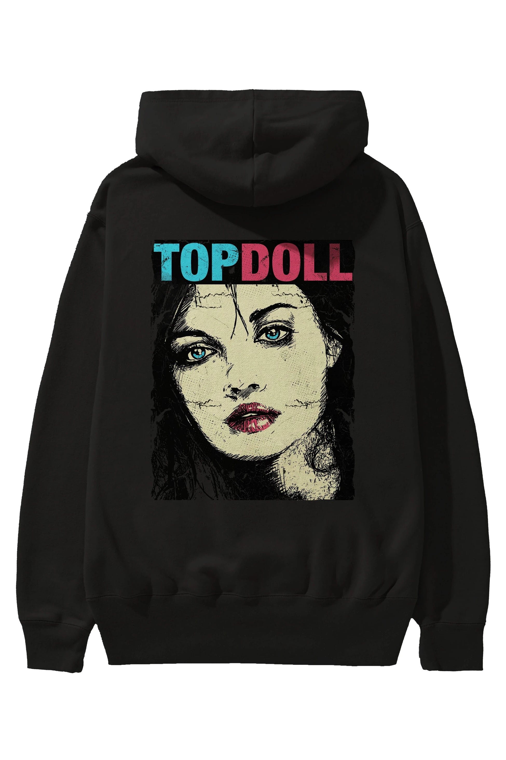 Topdoll Streetwear Arka Baskılı Hoodie Oversize Kapüşonlu Sweatshirt Erkek Kadın Unisex
