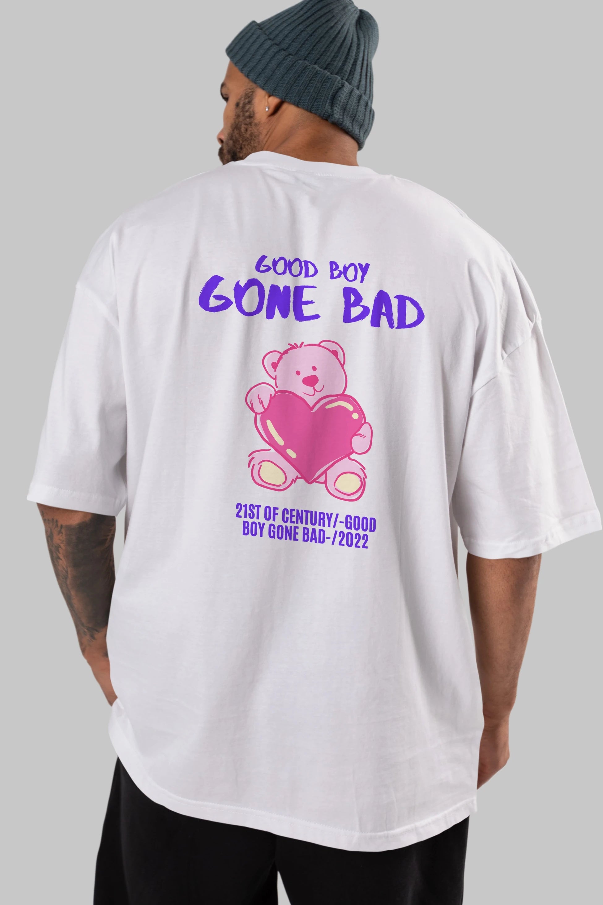Good Boy Gona Bad Arka Baskılı Oversize t-shirt Erkek Kadın Unisex