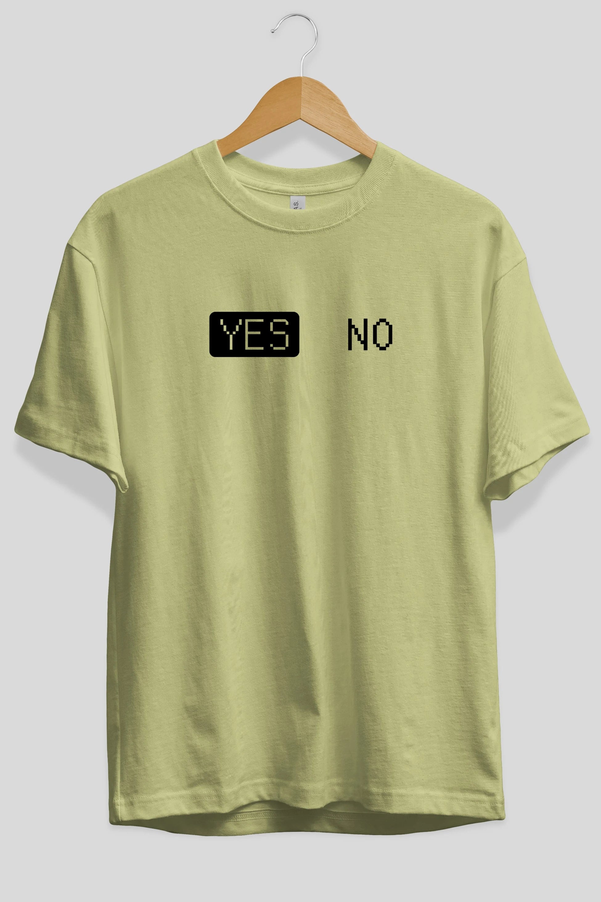 Yes No Ön Baskılı Oversize t-shirt %100 pamuk Erkek Kadın Unisex