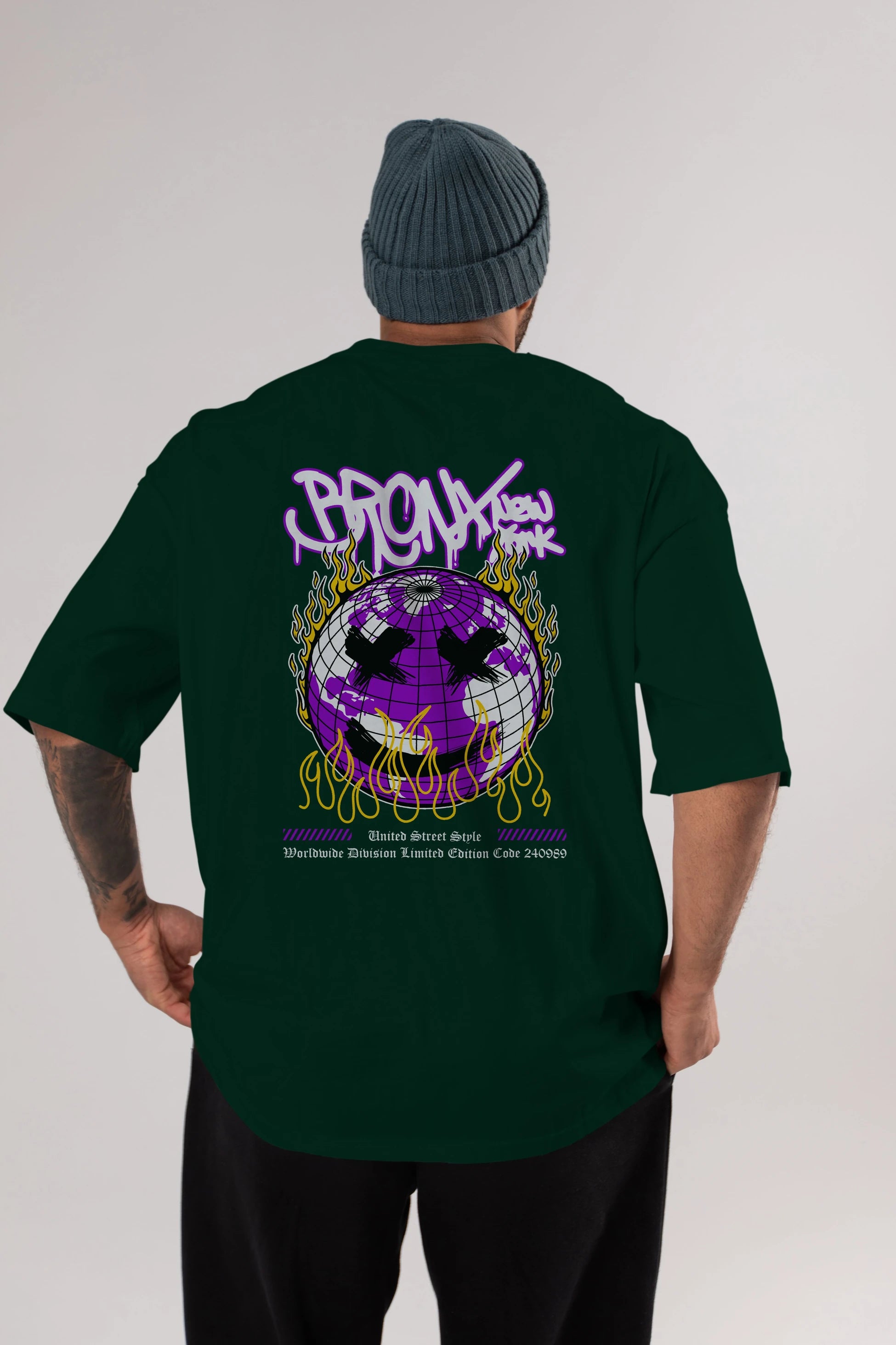 Bronx New York Arka Baskılı Oversize t-shirt Erkek Kadın Unisex