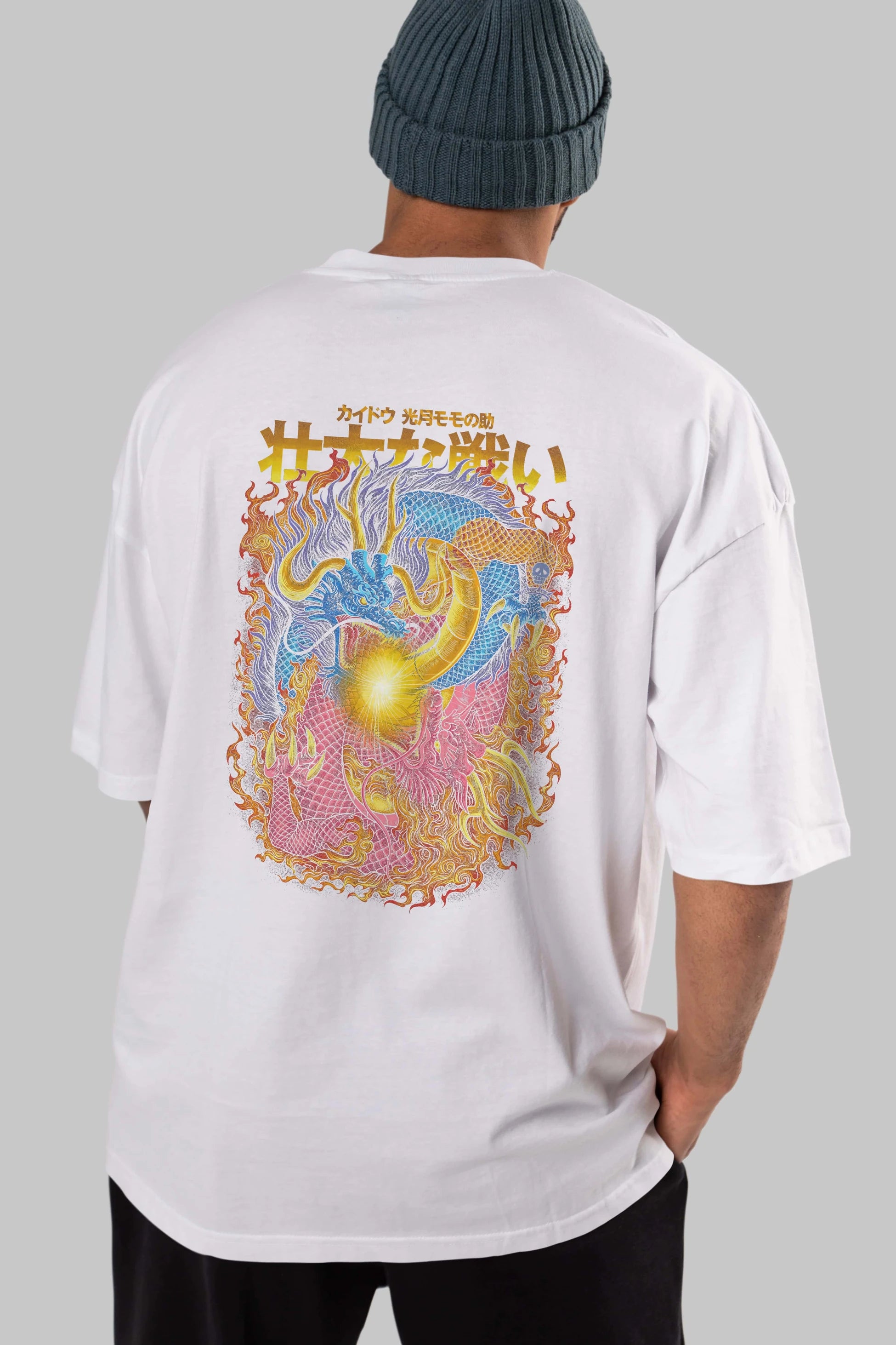 ONE PIECE (4) Anime Arka Baskılı Oversize t-shirt Erkek Kadın Unisex