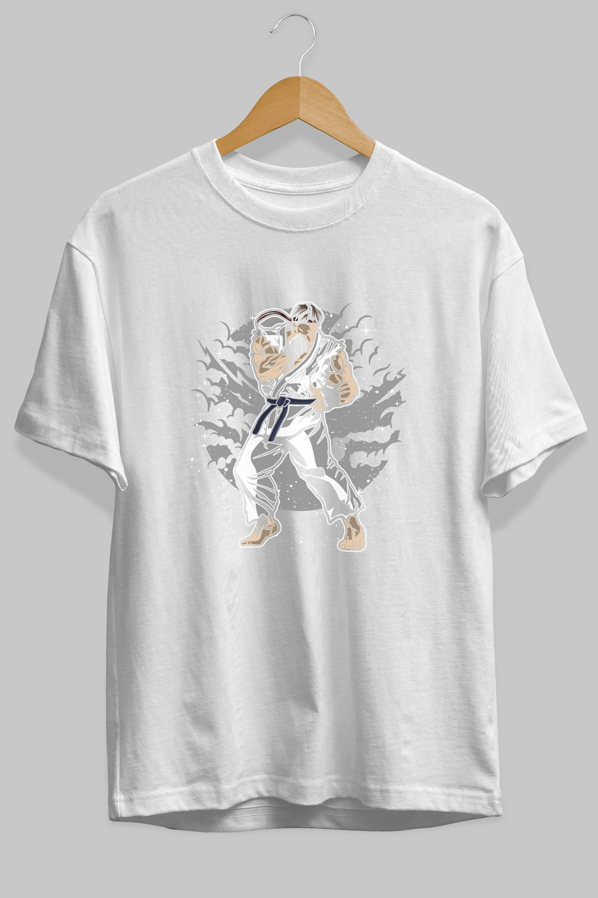 RYU Ön Baskılı Oversize t-shirt Erkek Kadın Unisex %100 Pamuk tişort