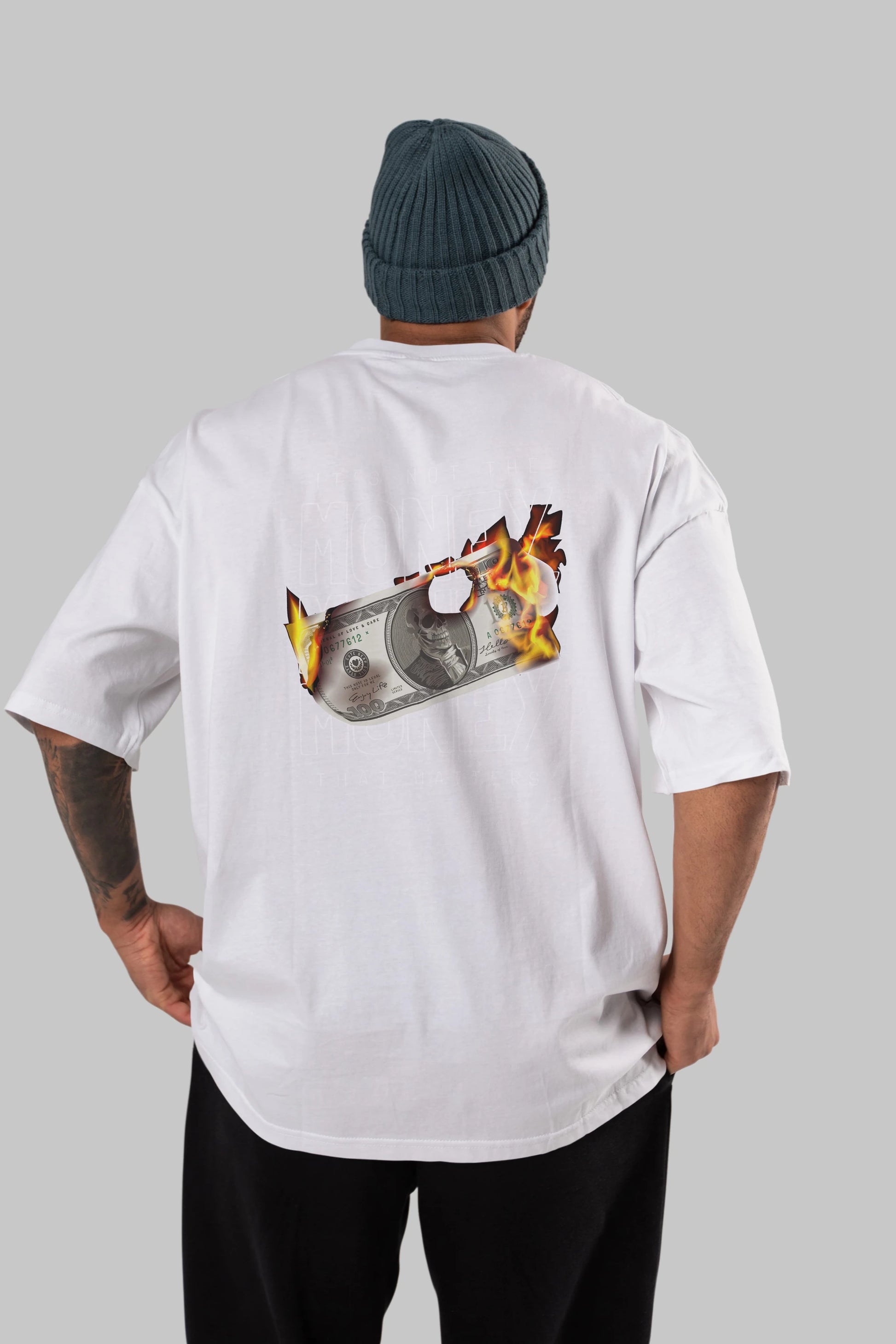 Teddy Bear Its Not The Money Arka Baskılı Oversize t-shirt Erkek Kadın Unisex %100 Pamuk