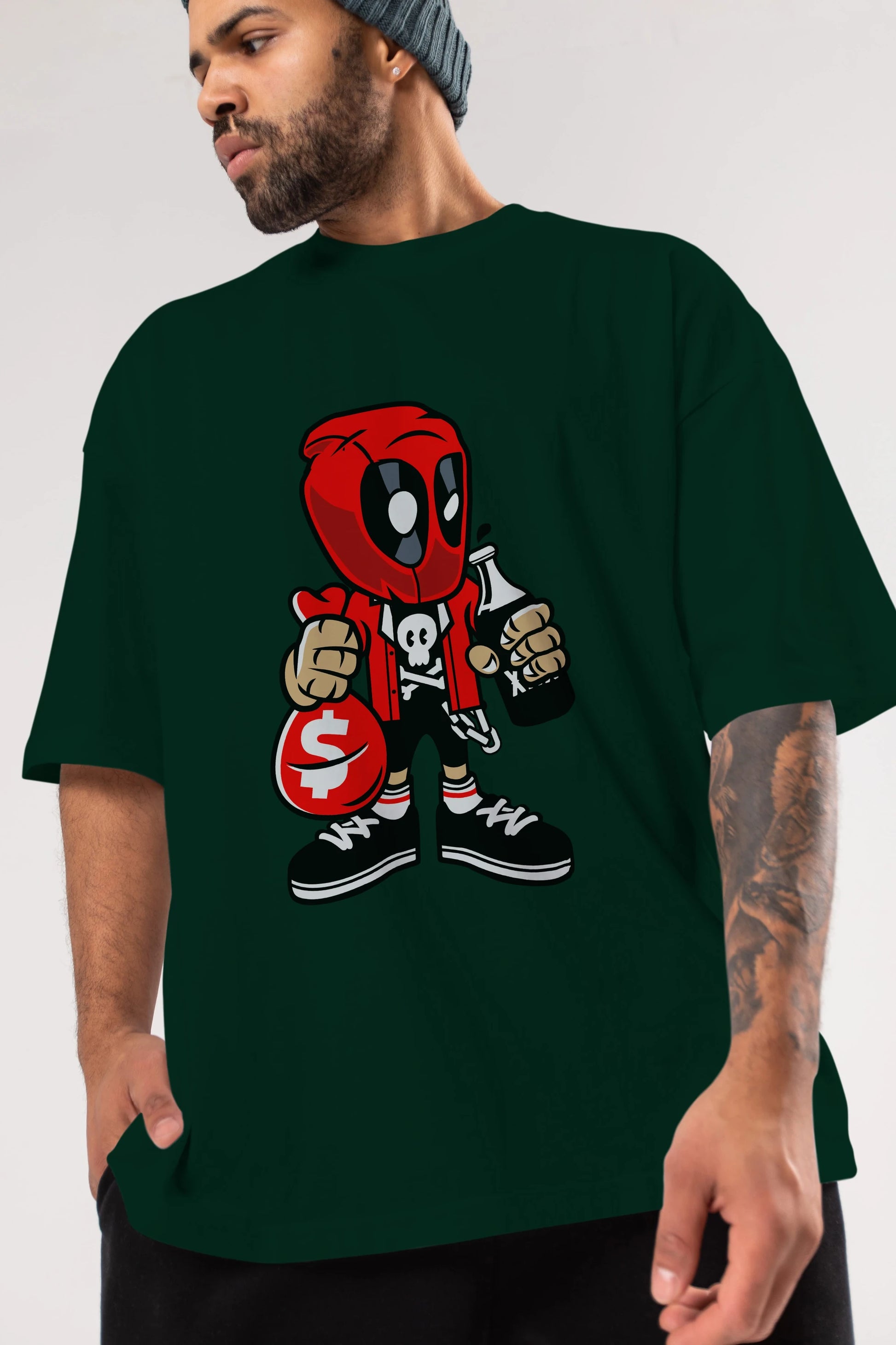 Deadpool (20) Ön Baskılı Oversize t-shirt Erkek Kadın Unisex %100 Pamuk Bisiklet Yaka tişort