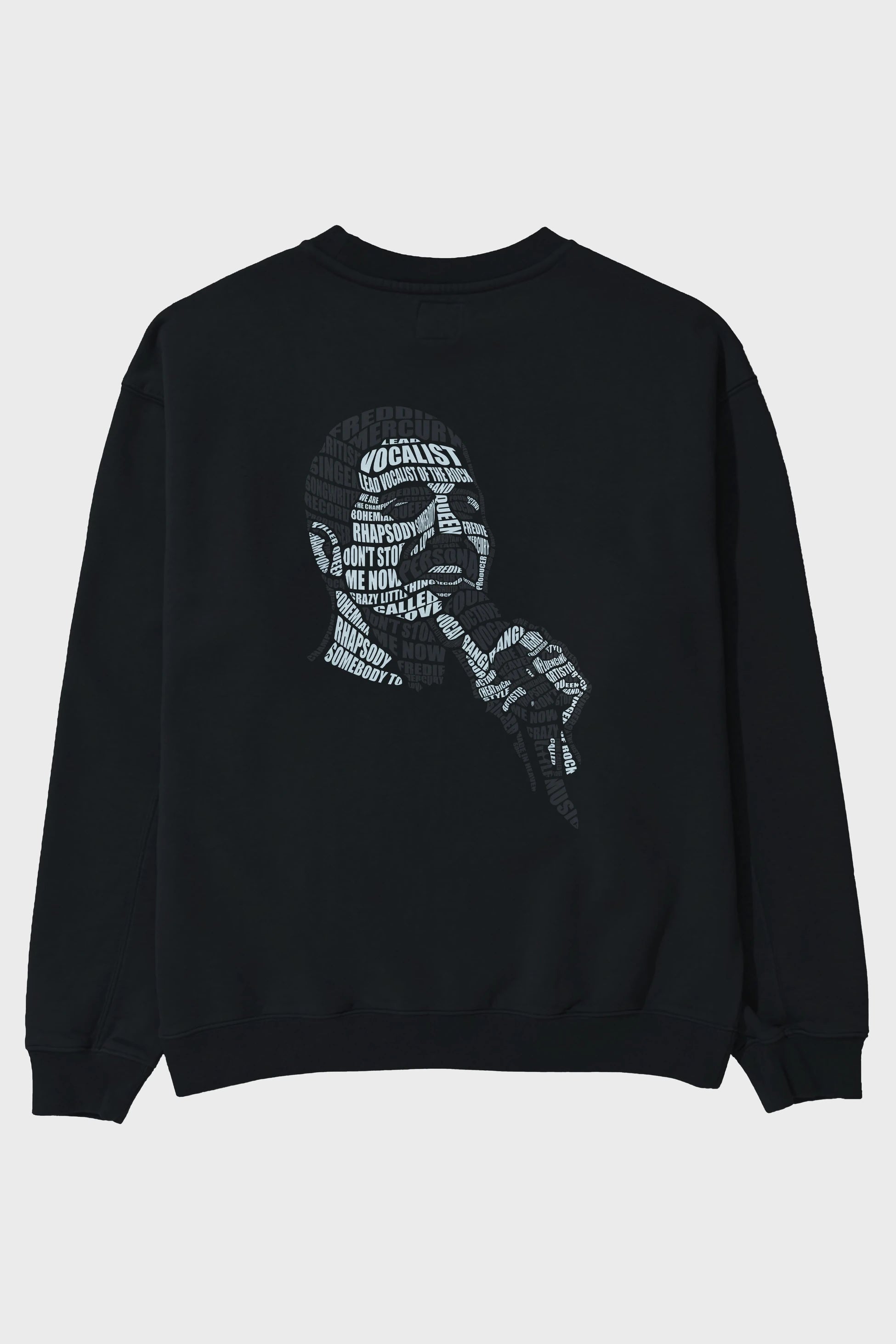 Freddy Mercuri Calligram Arka Baskılı Oversize Sweatshirt Erkek Kadın Unisex