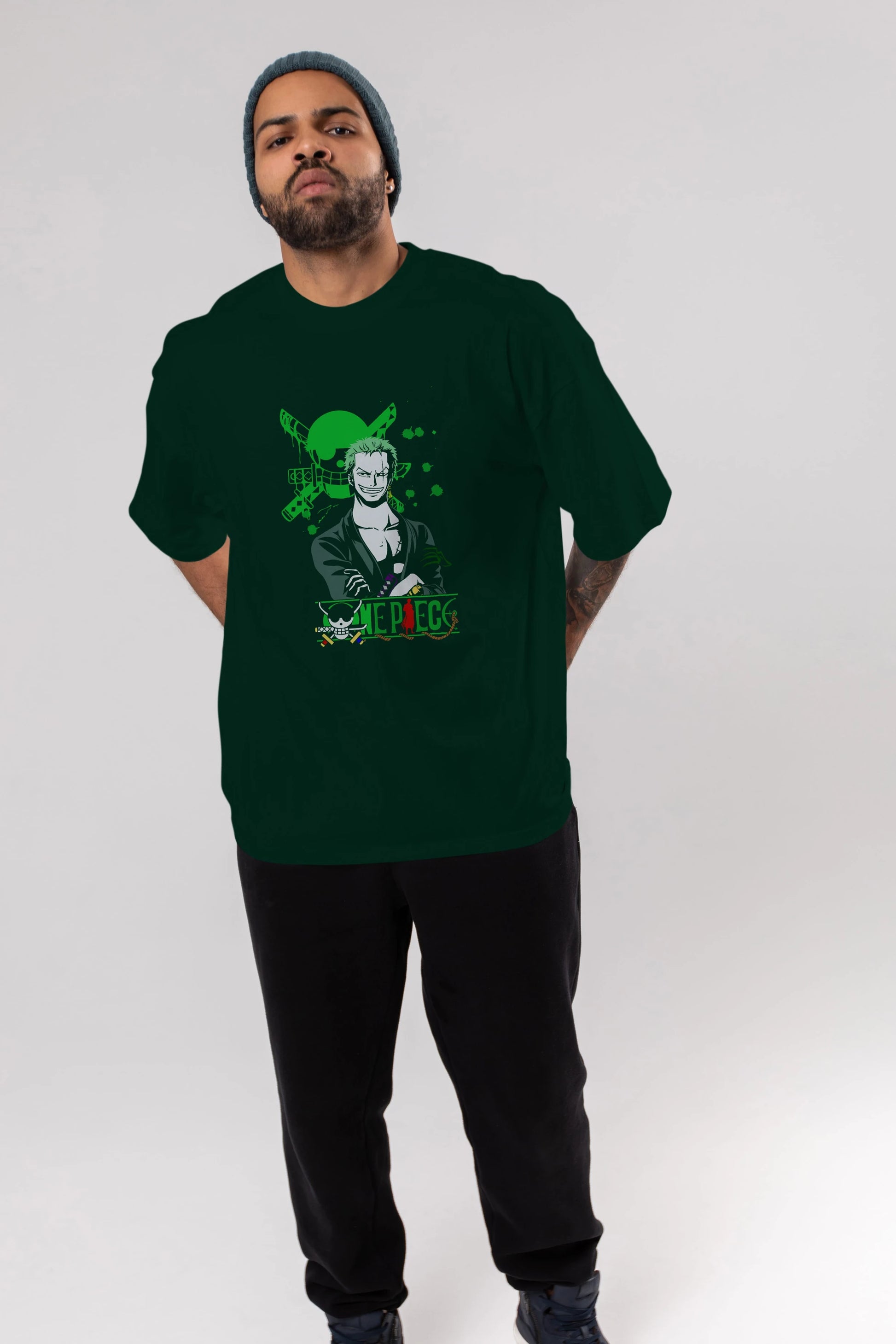 Roronoa Zoro 2 Anime Ön Baskılı Oversize t-shirt Erkek Kadın Unisex